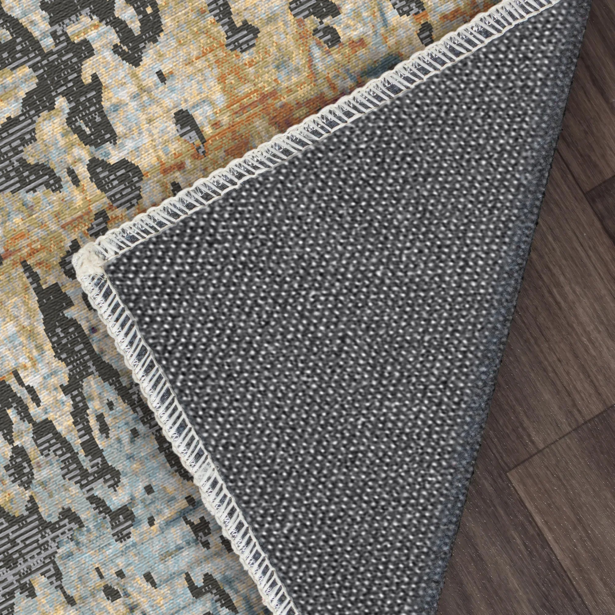 Reykjavik Pulse Abstract Washable Rug