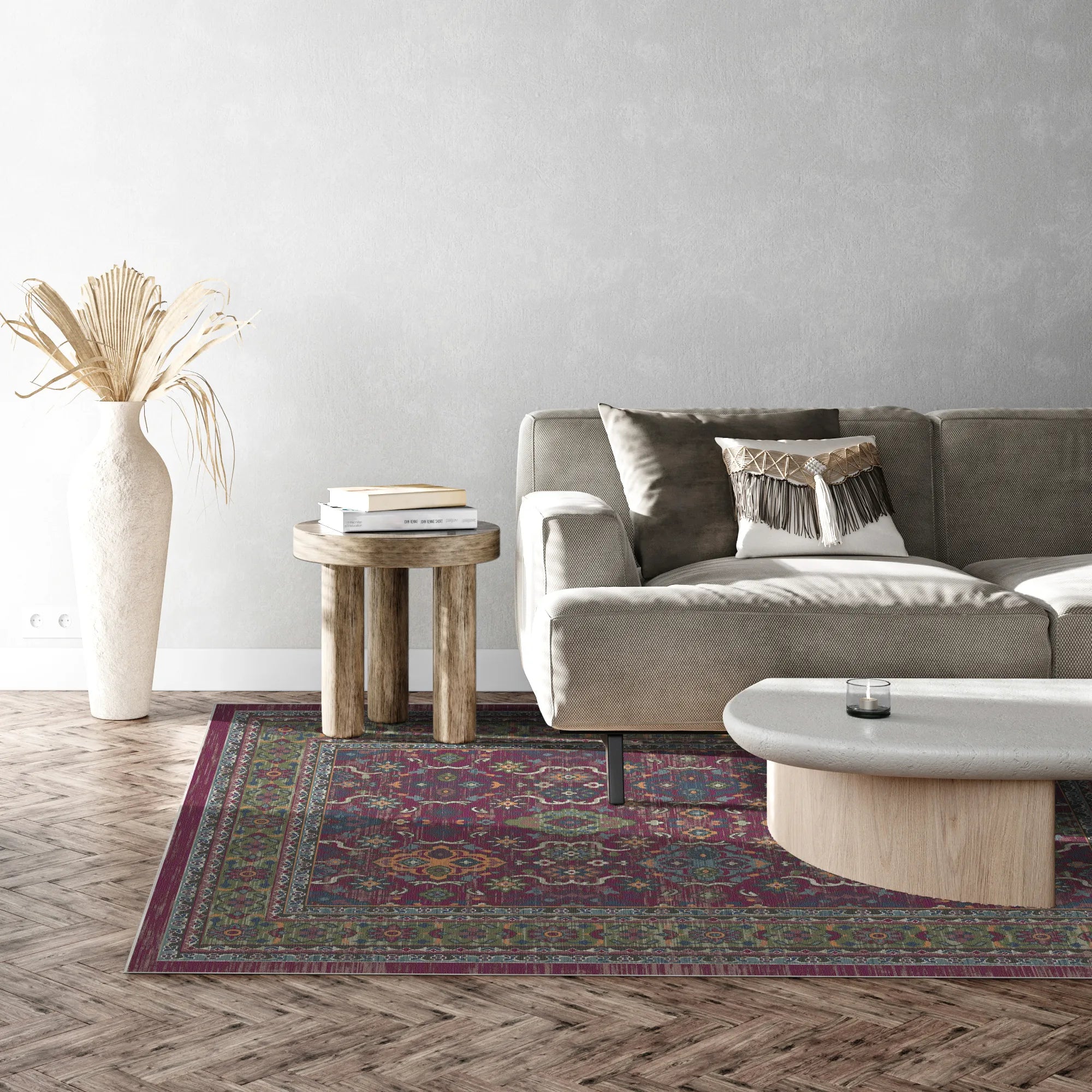 Marrakech Plum Traditional Washable Rug