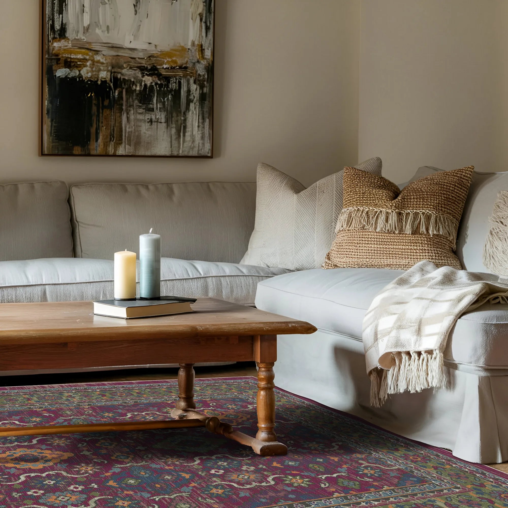 Marrakech Plum Traditional Washable Rug