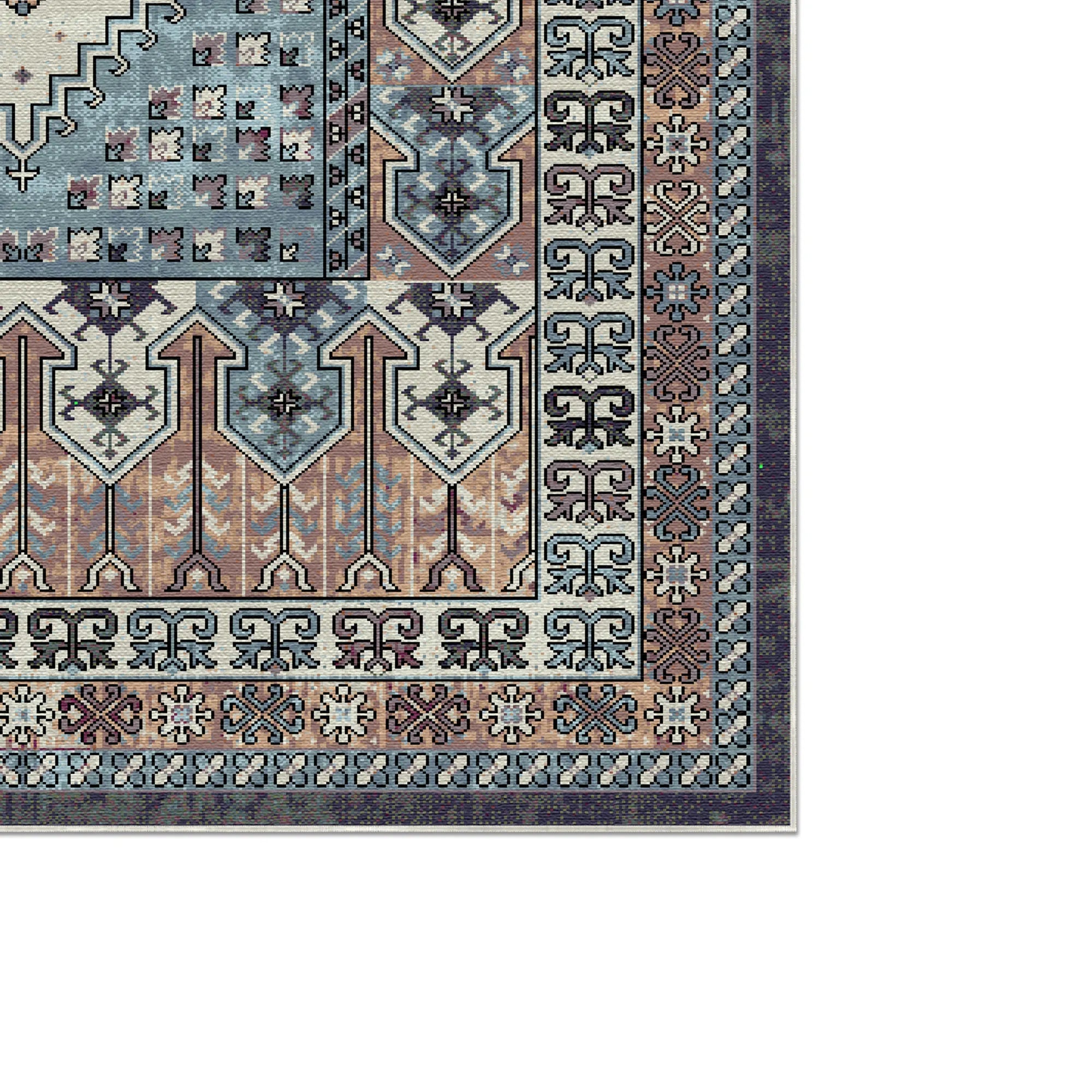 Turin Slate Palatial Medallion Washable Rug