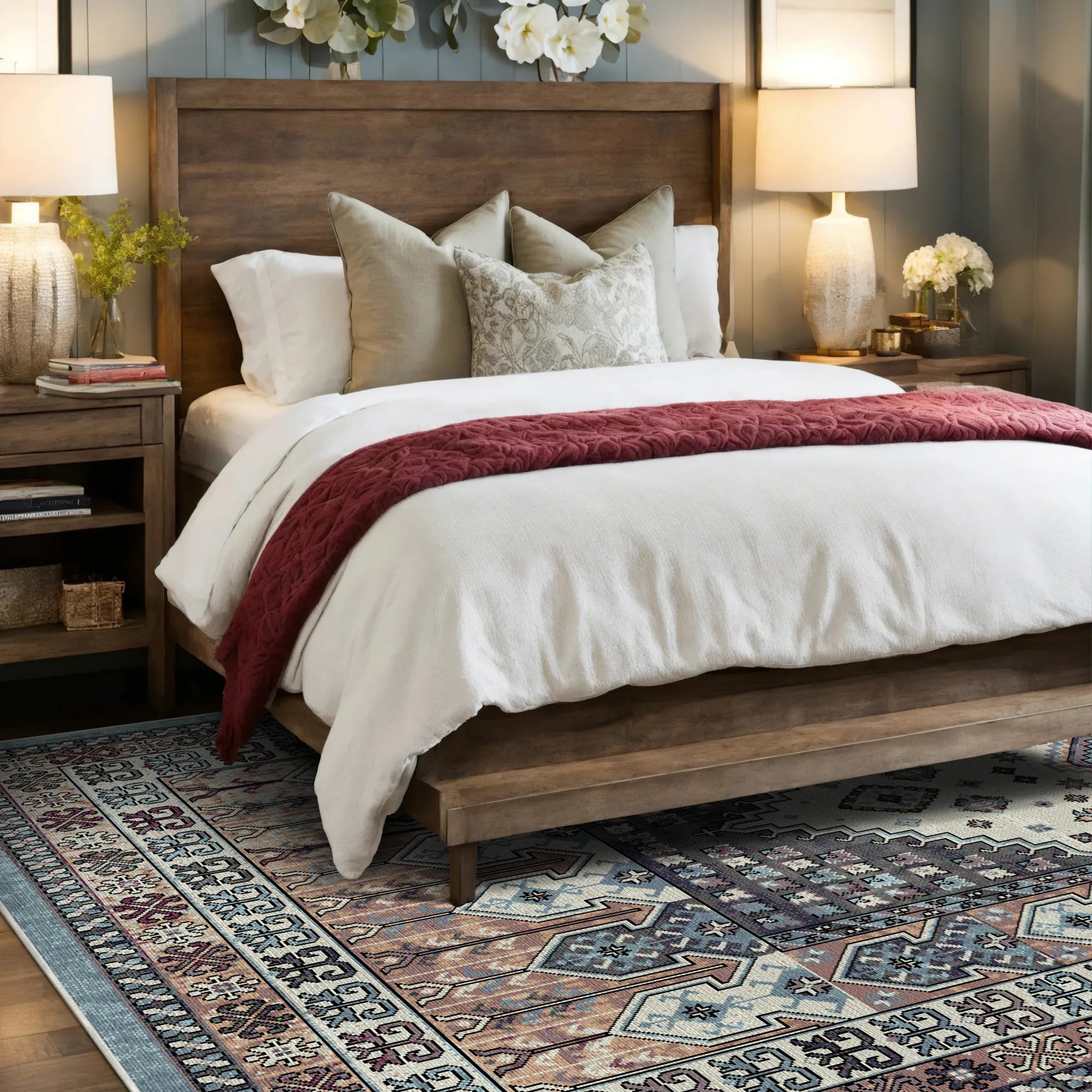 Valencia Sky Washable Rug