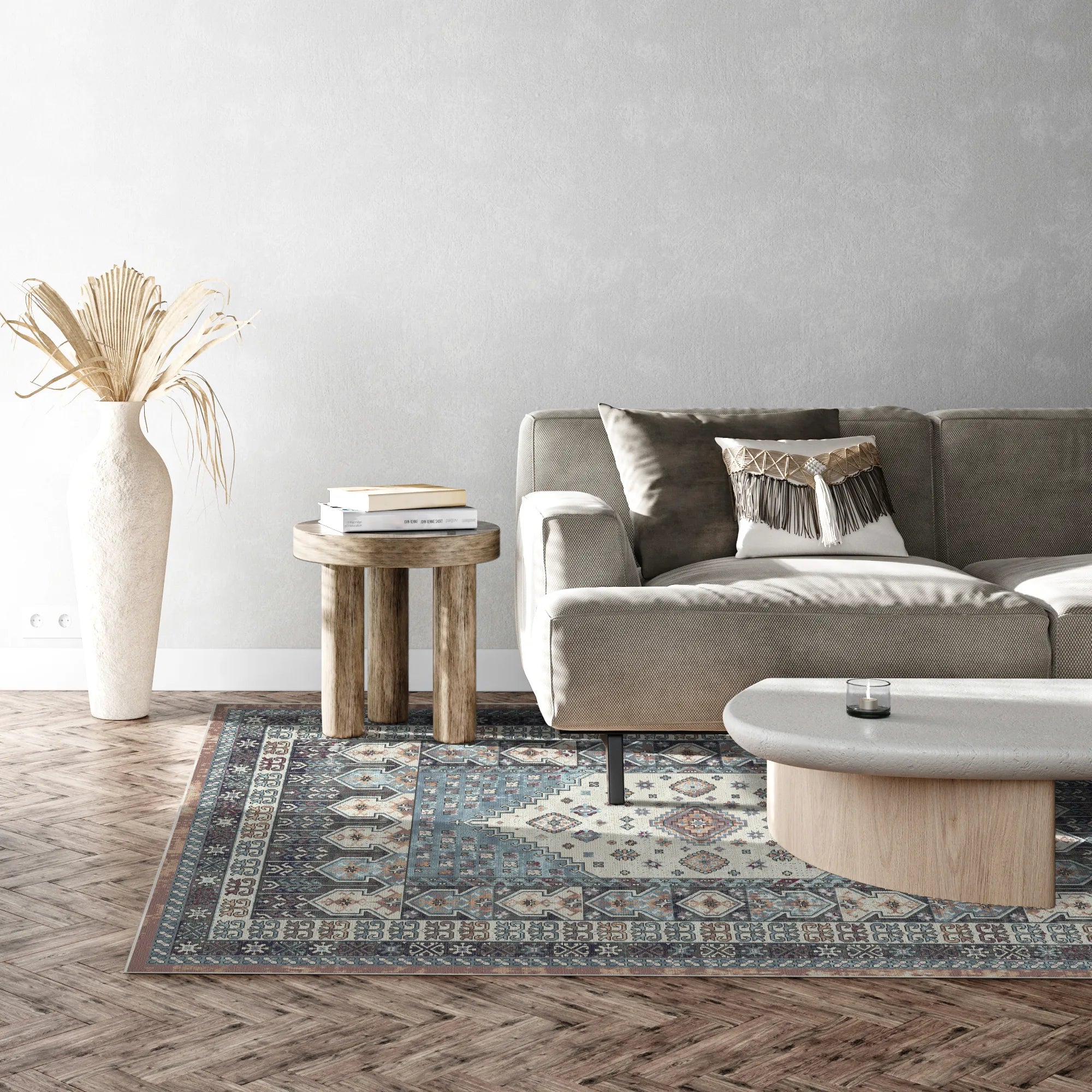 Brescia Silver Washable Rug