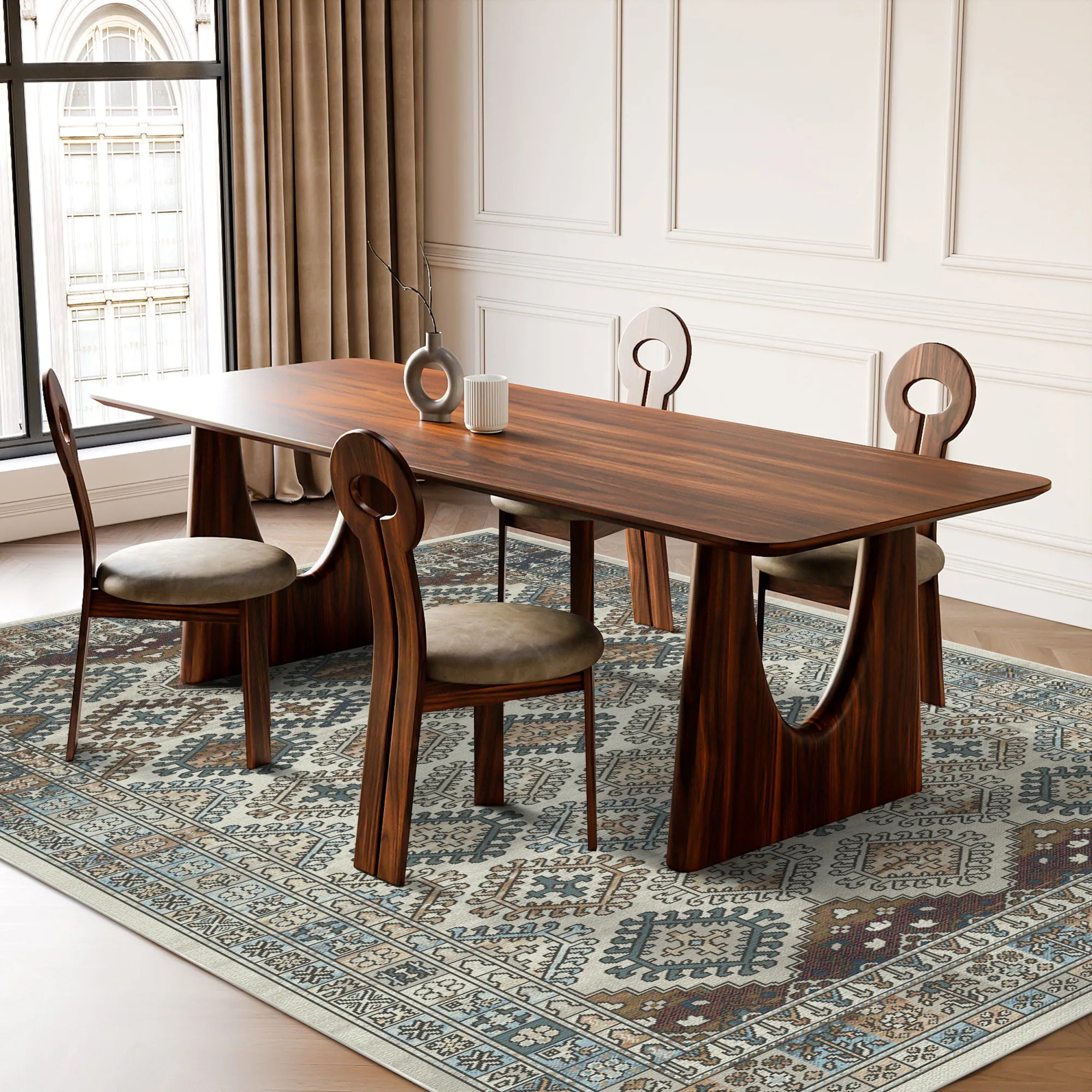 Palmyra Ivory Washable Rug