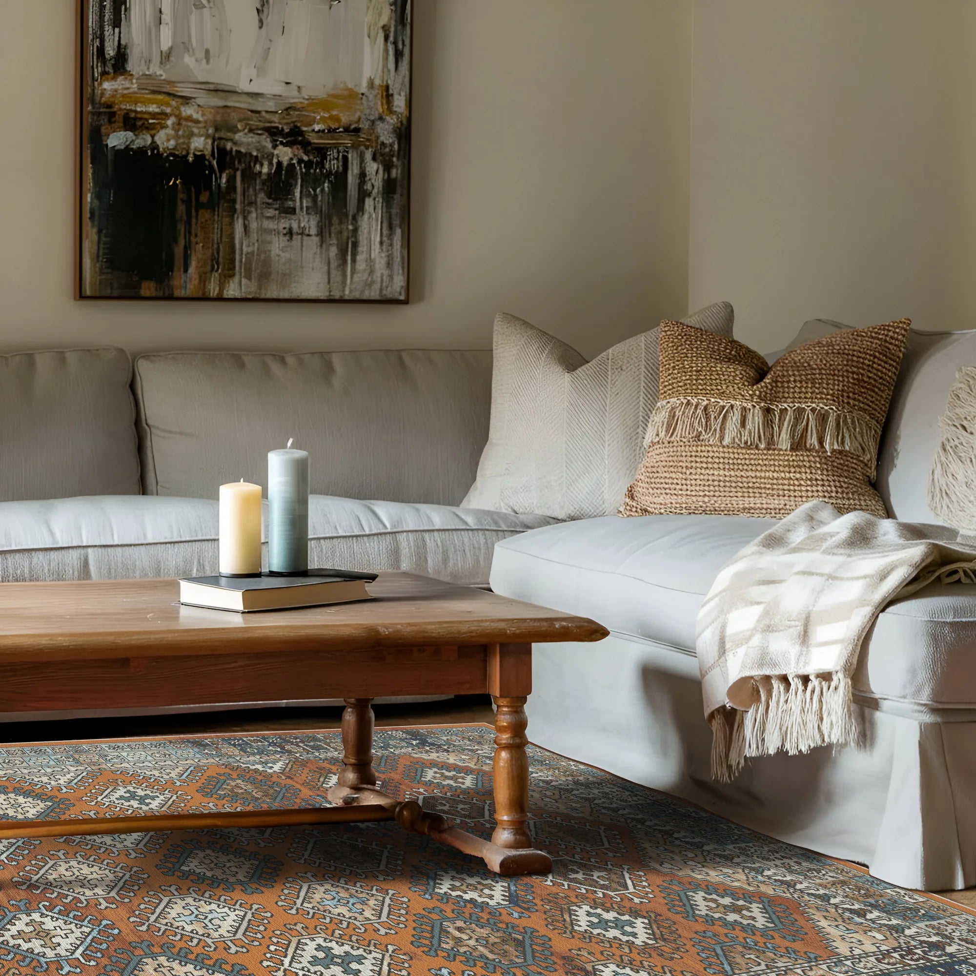 Petra Orange Tribal Rug