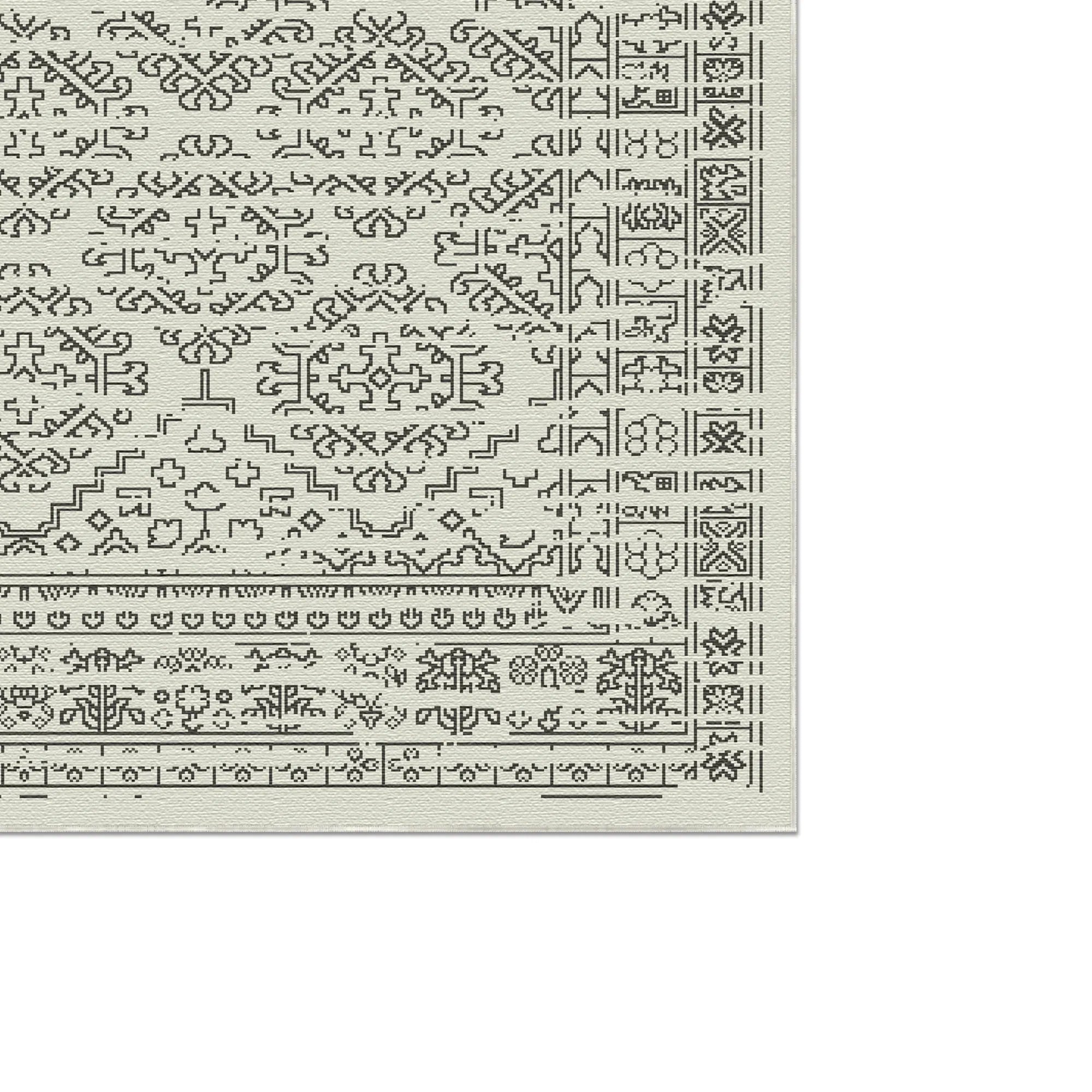 Knidos Ivory Tribal Rug