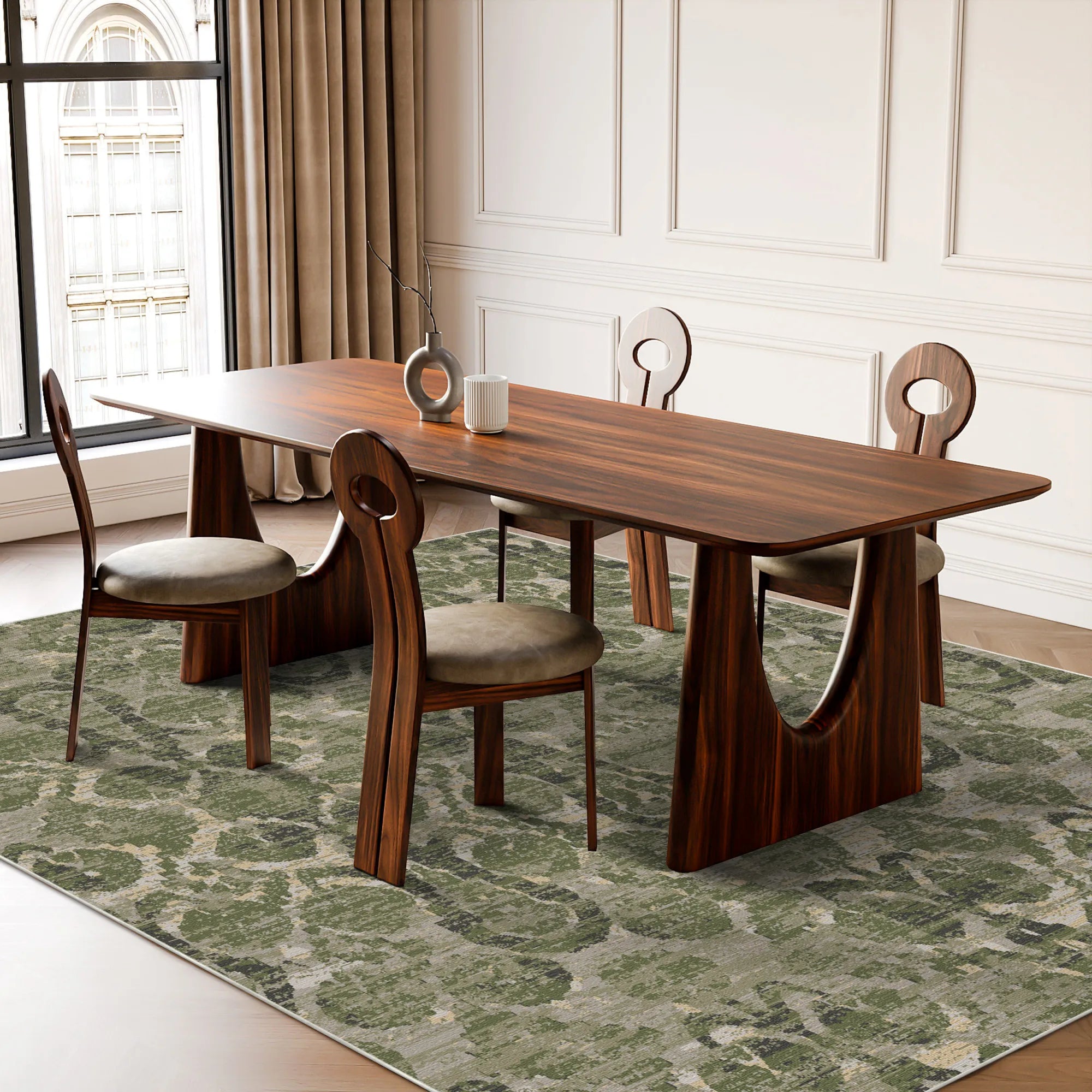 Galway Sage Ikat Washable Rug