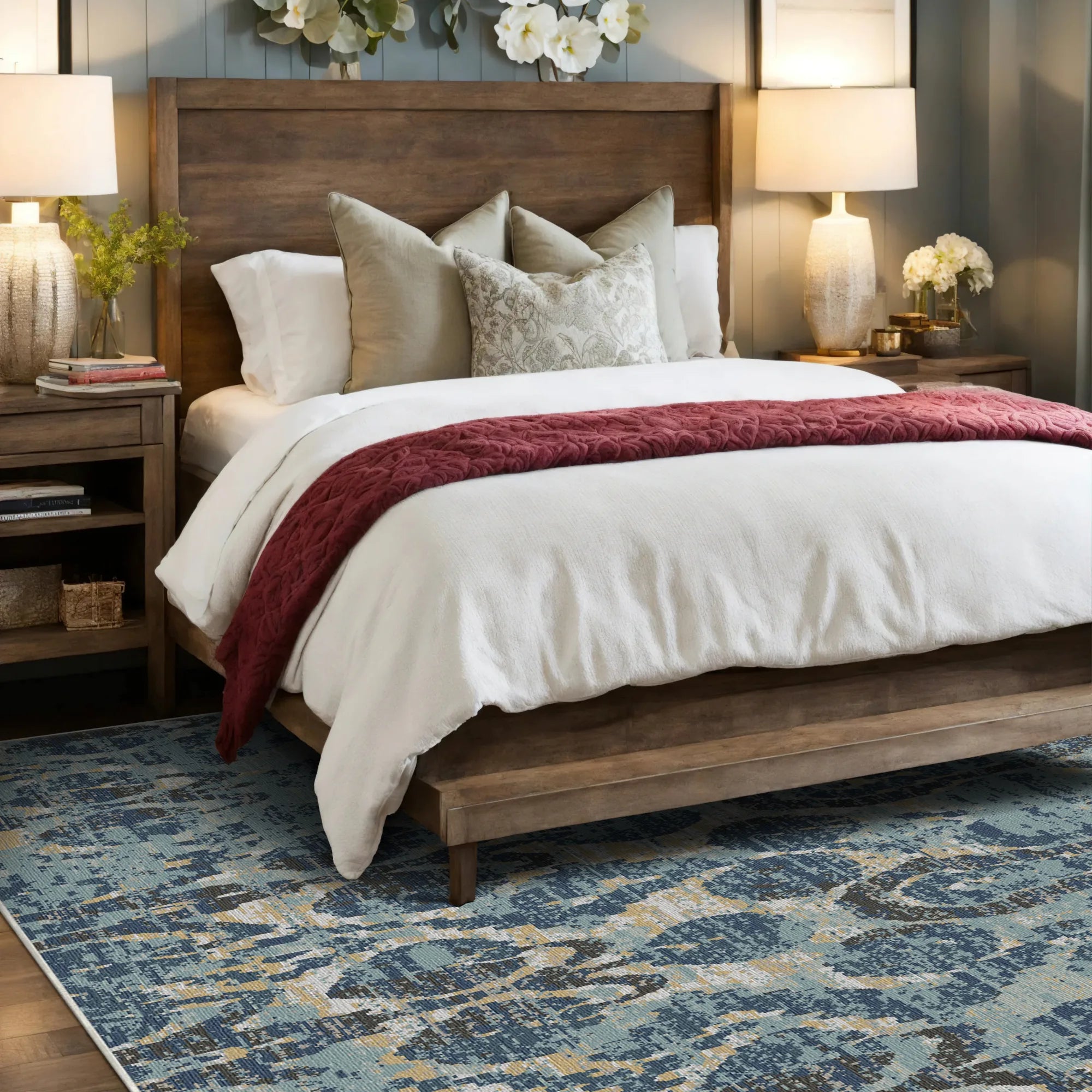 Dubrovnik Blue Ikat Rug