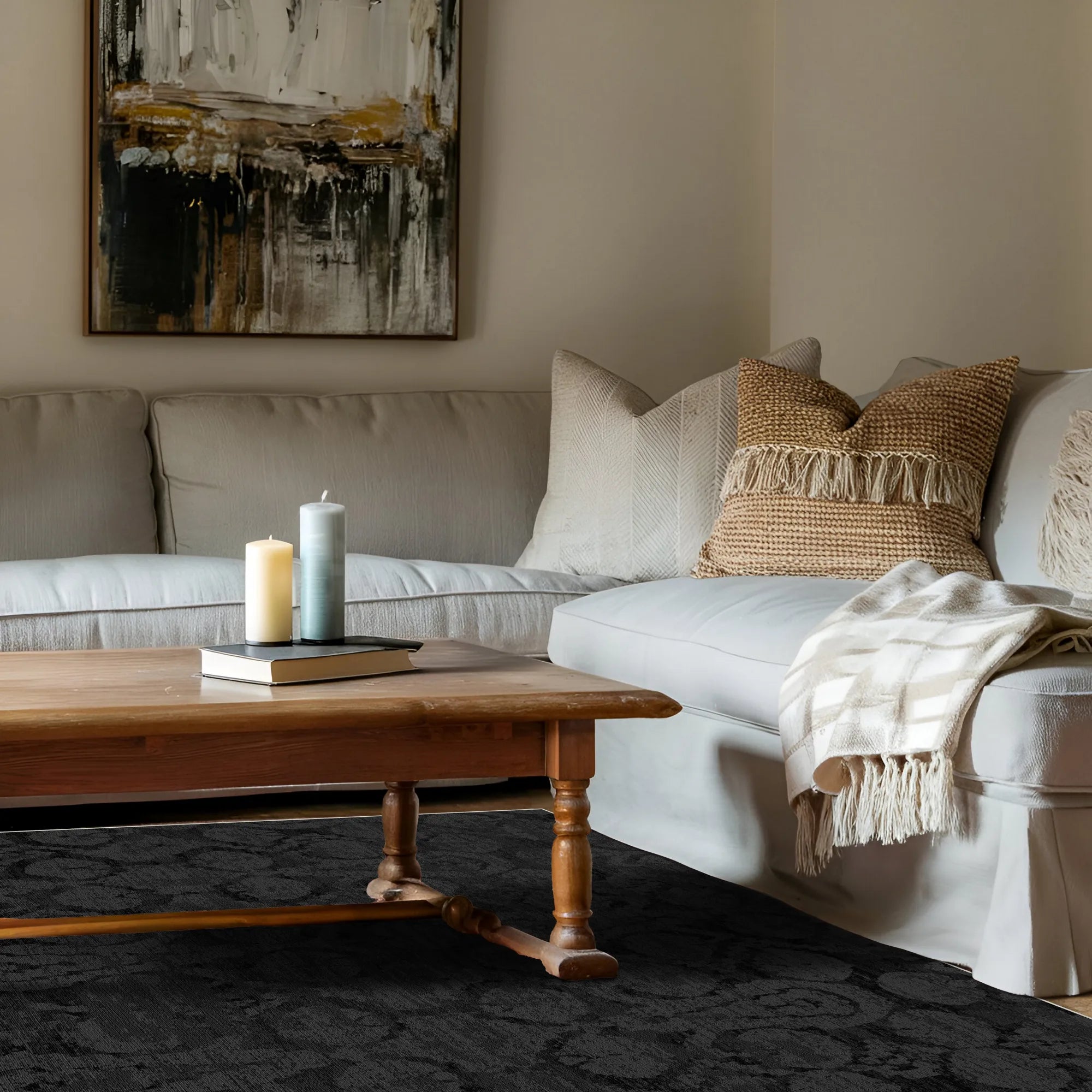 Midnight Shadow Ikat Rug