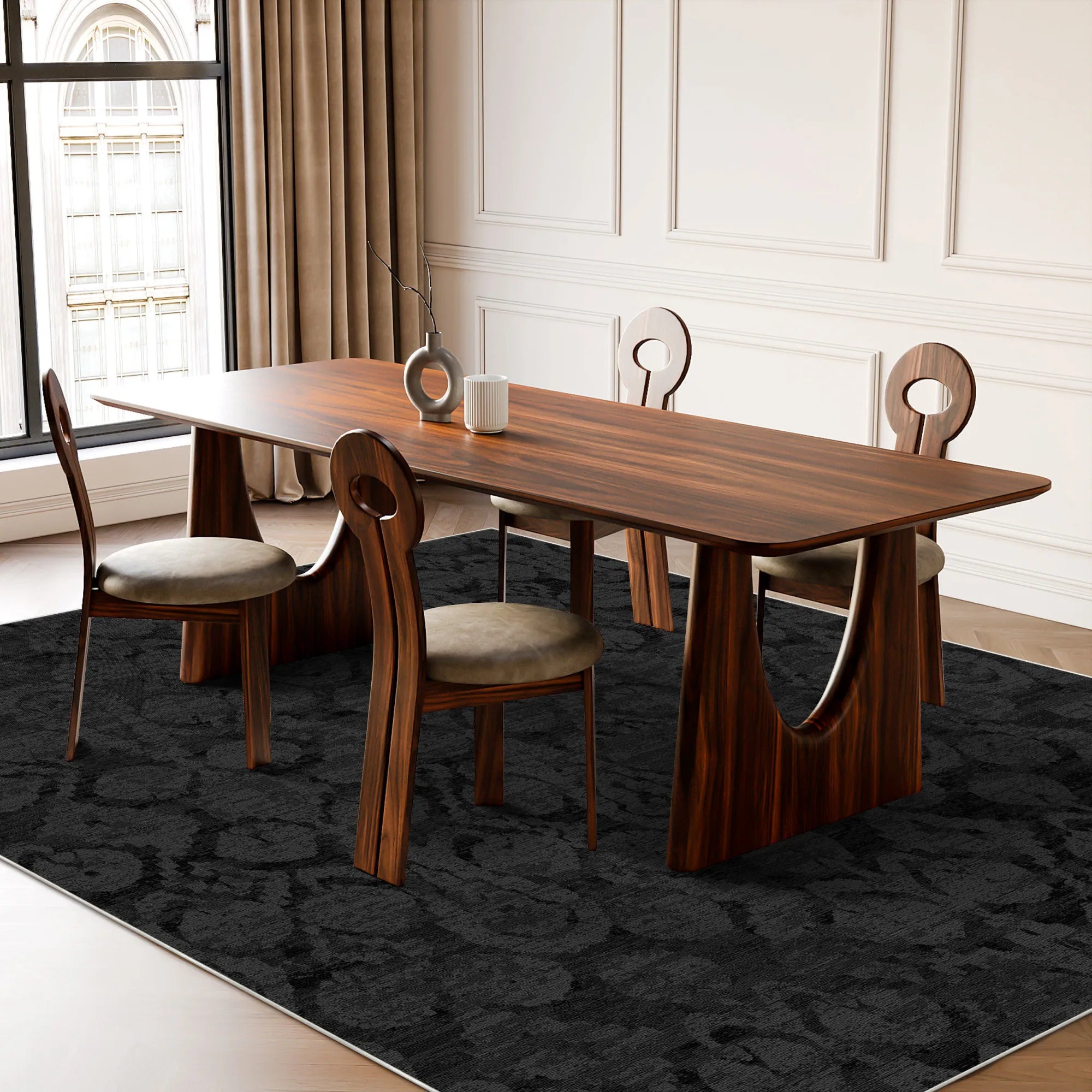 Midnight Shadow Ikat Rug