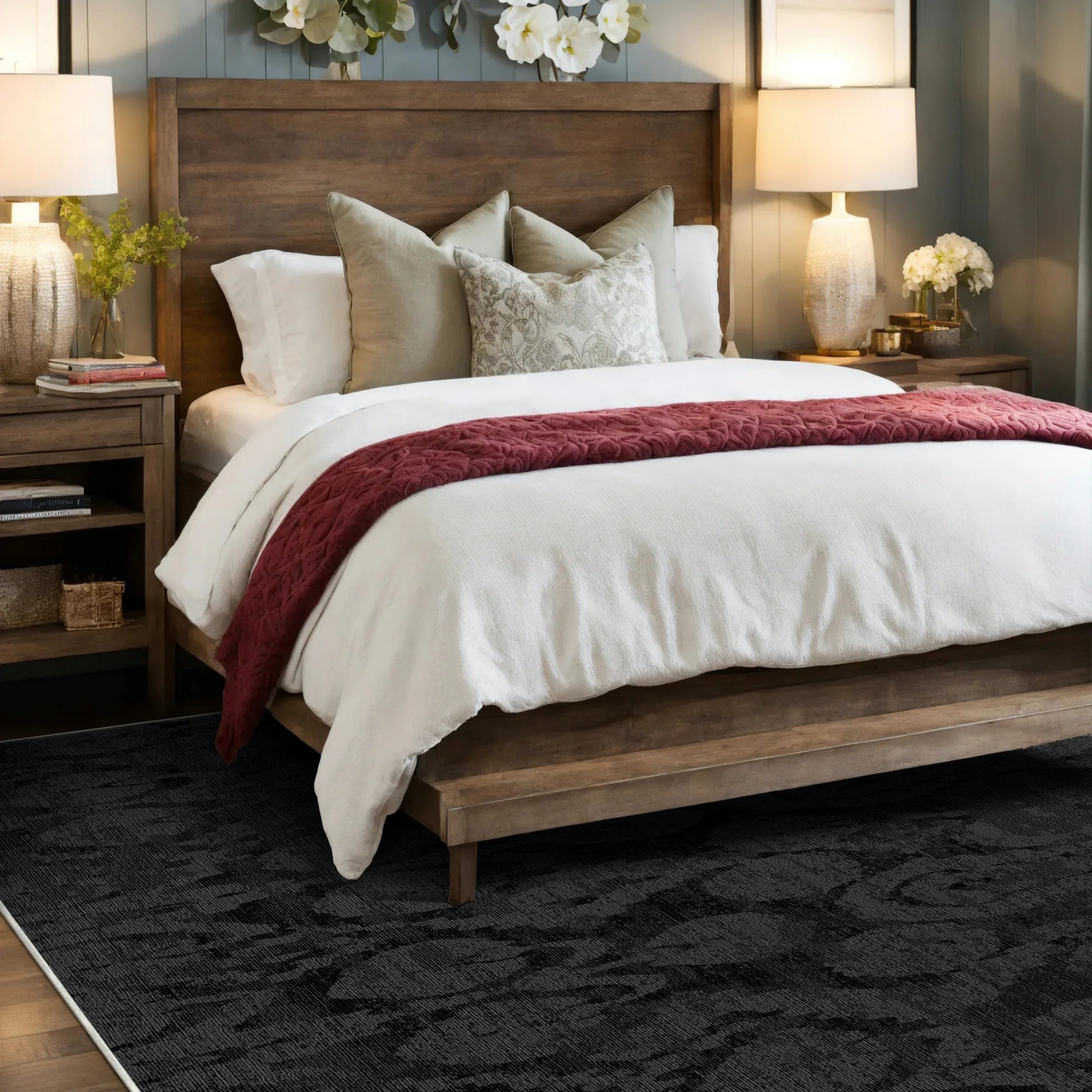 Midnight Shadow Ikat Rug