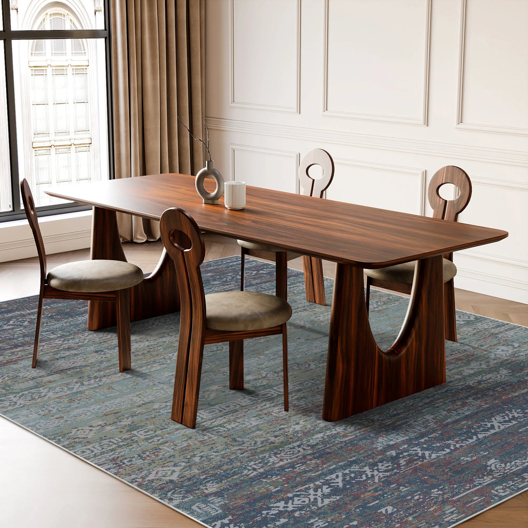 Iceland Silver Abstract Tribal Rug