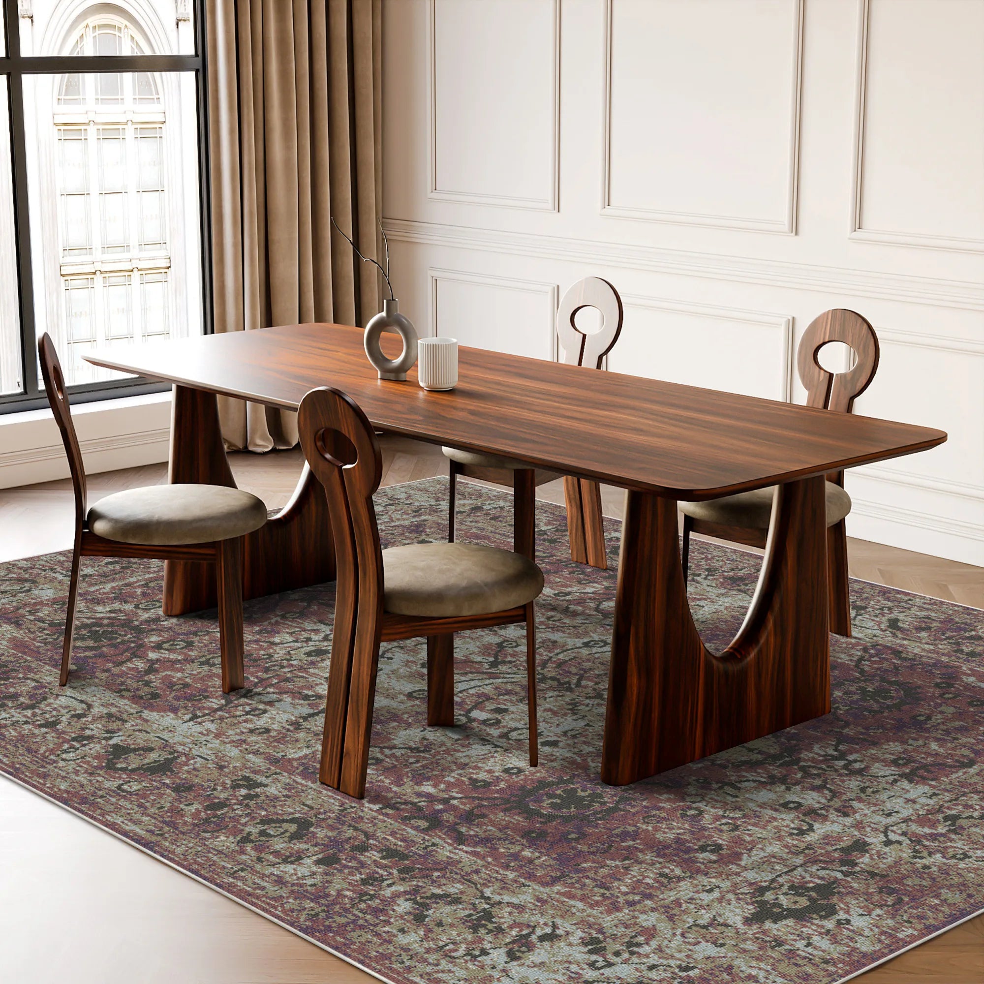 Marsala Sunset Floral Rug