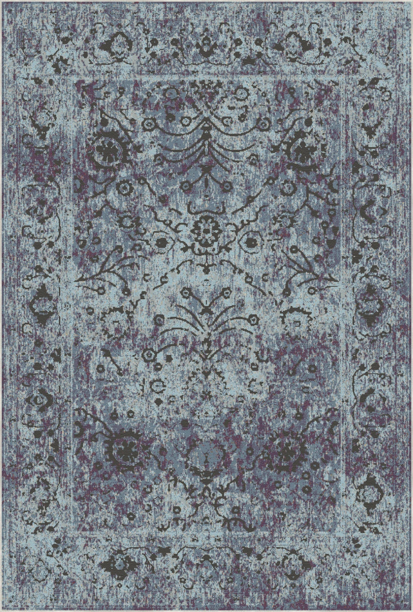 Adriatic Night Floral Washable Rug