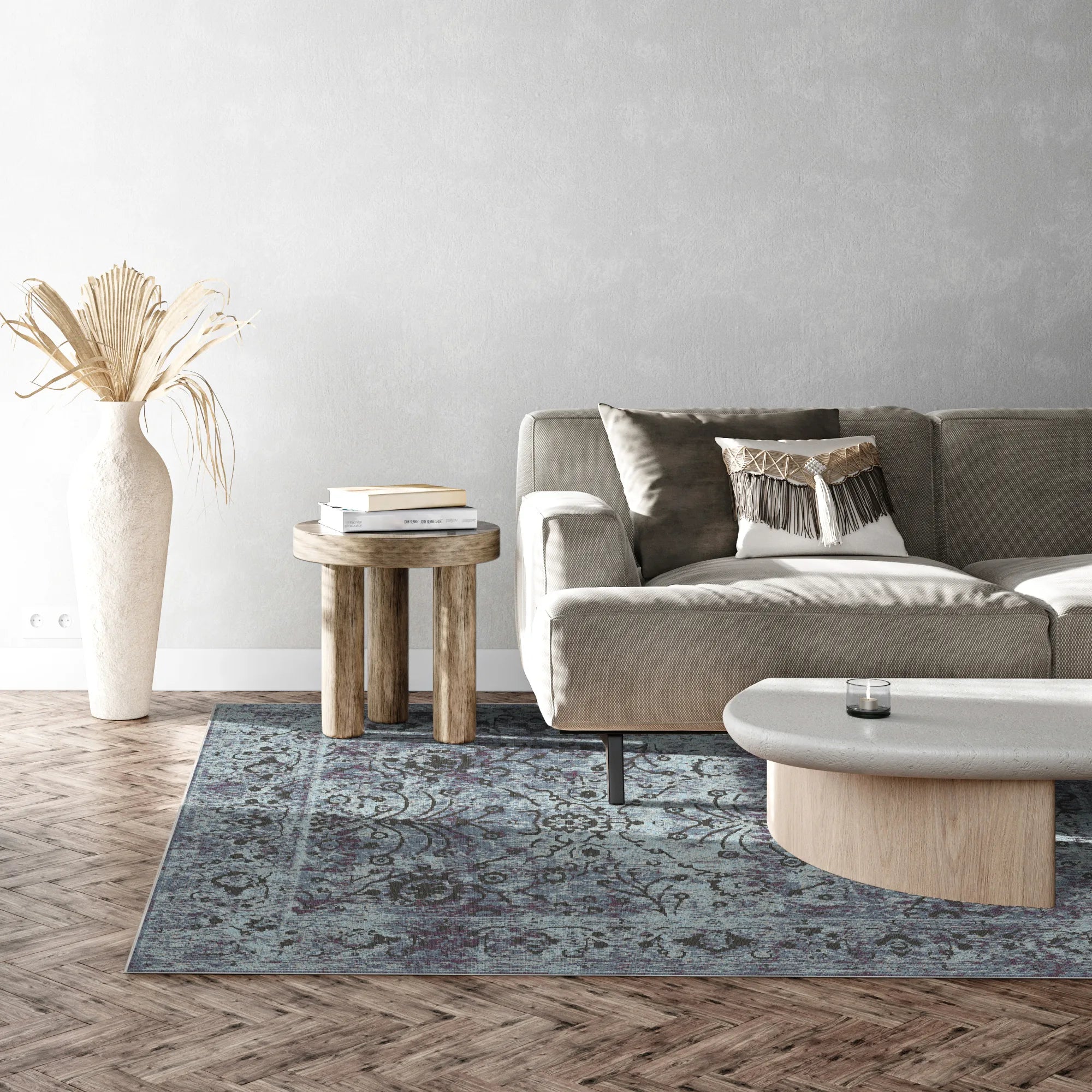 Adriatic Night Floral Washable Rug