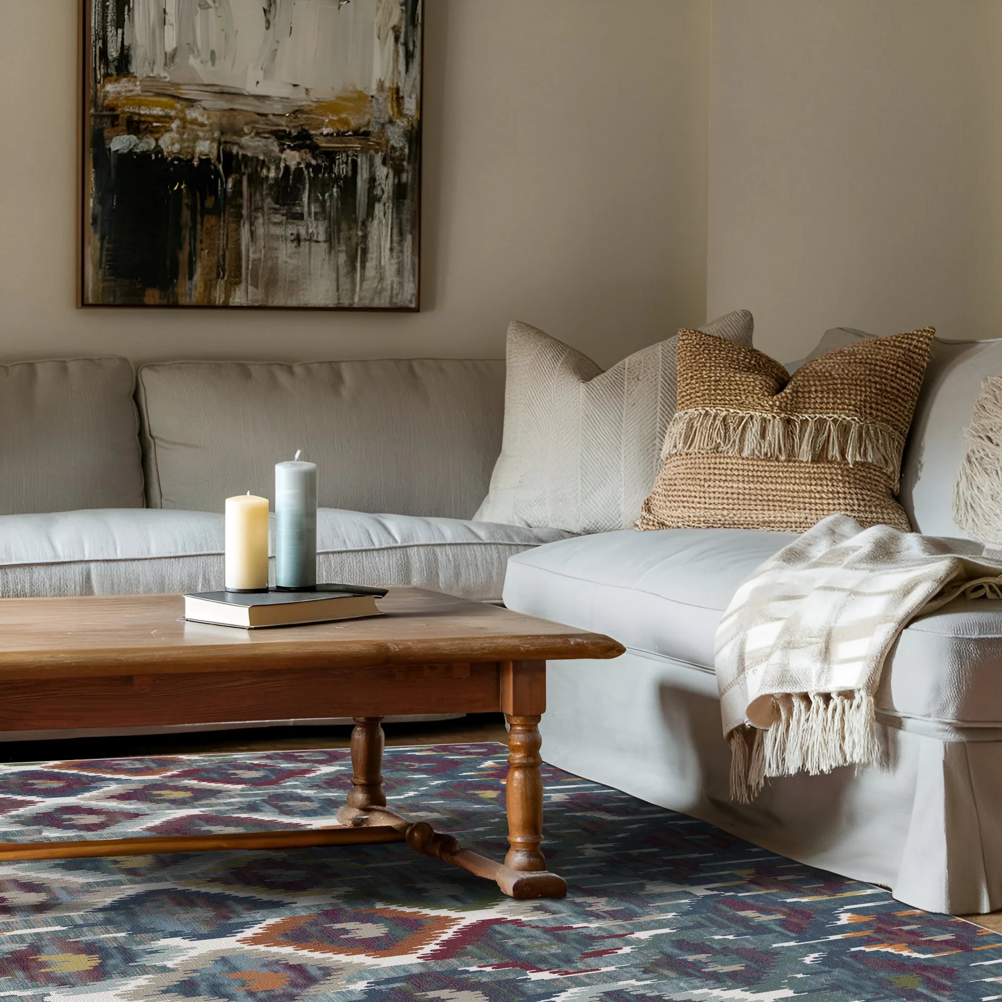 Casablanca Ivory Ikat Rug
