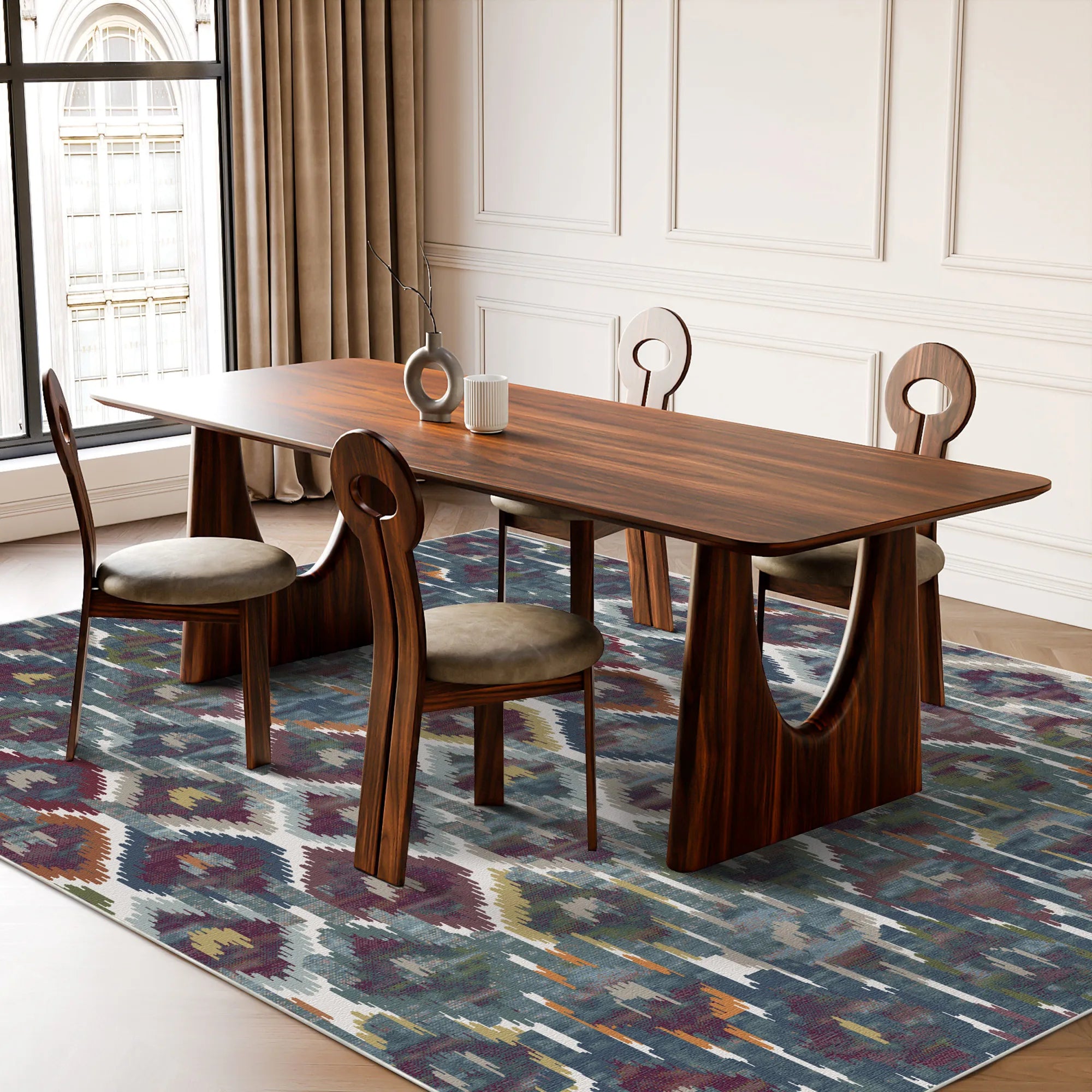 Casablanca Ivory Ikat Rug