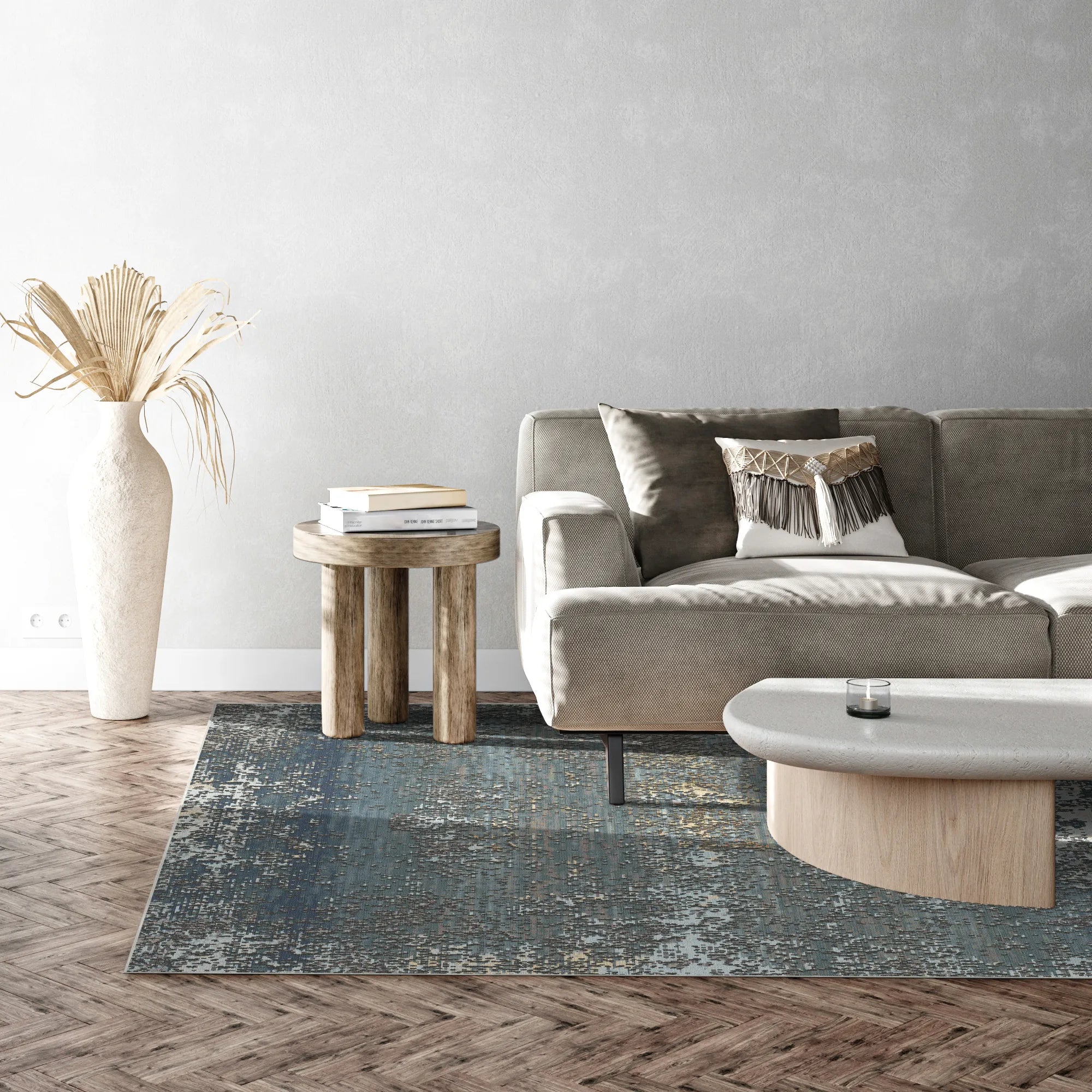 Mariana Deep Blue Abstract Rug