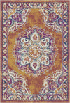 Amber Palace Traditional Medallion Rug Orange