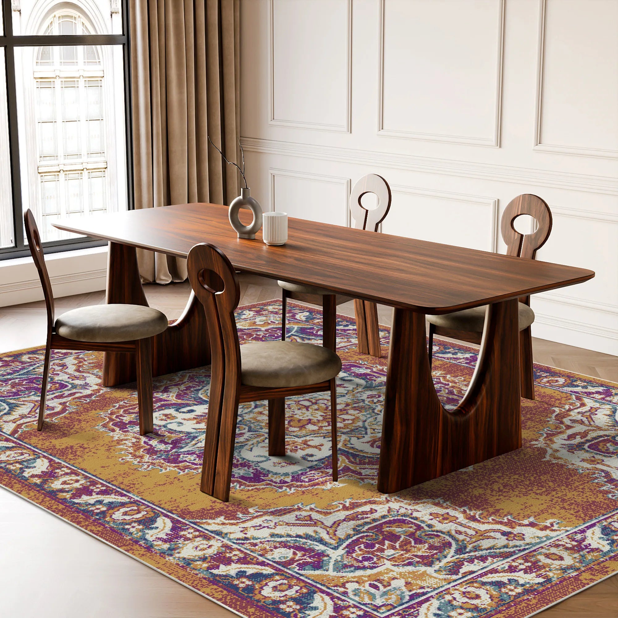 Amber Palace Traditional Medallion Rug