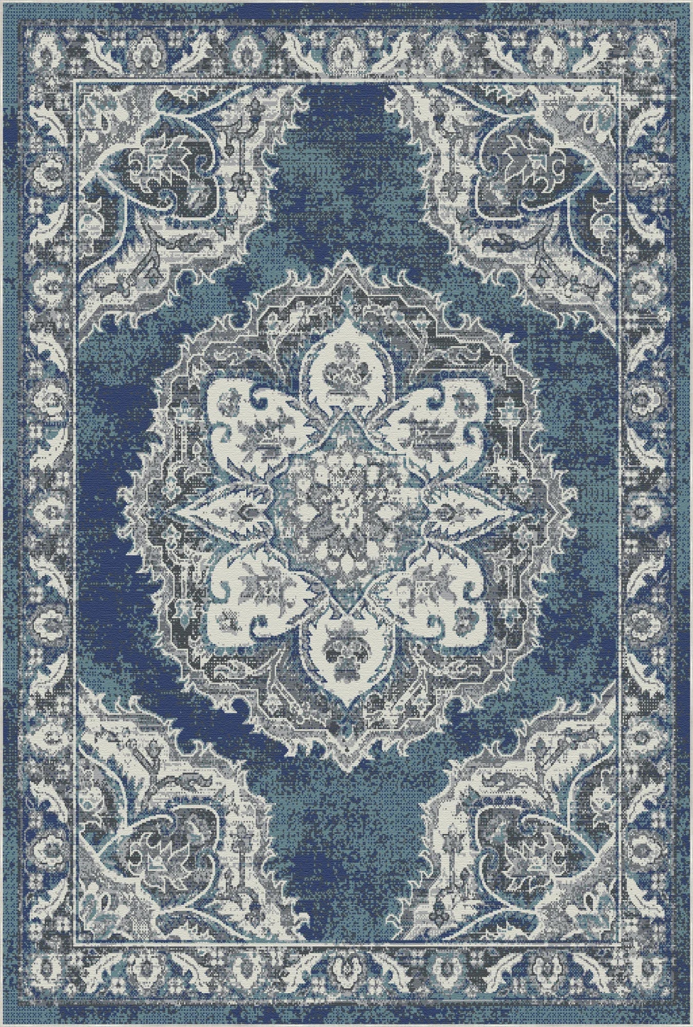 Valencia Blue Heritage Medallion Rug