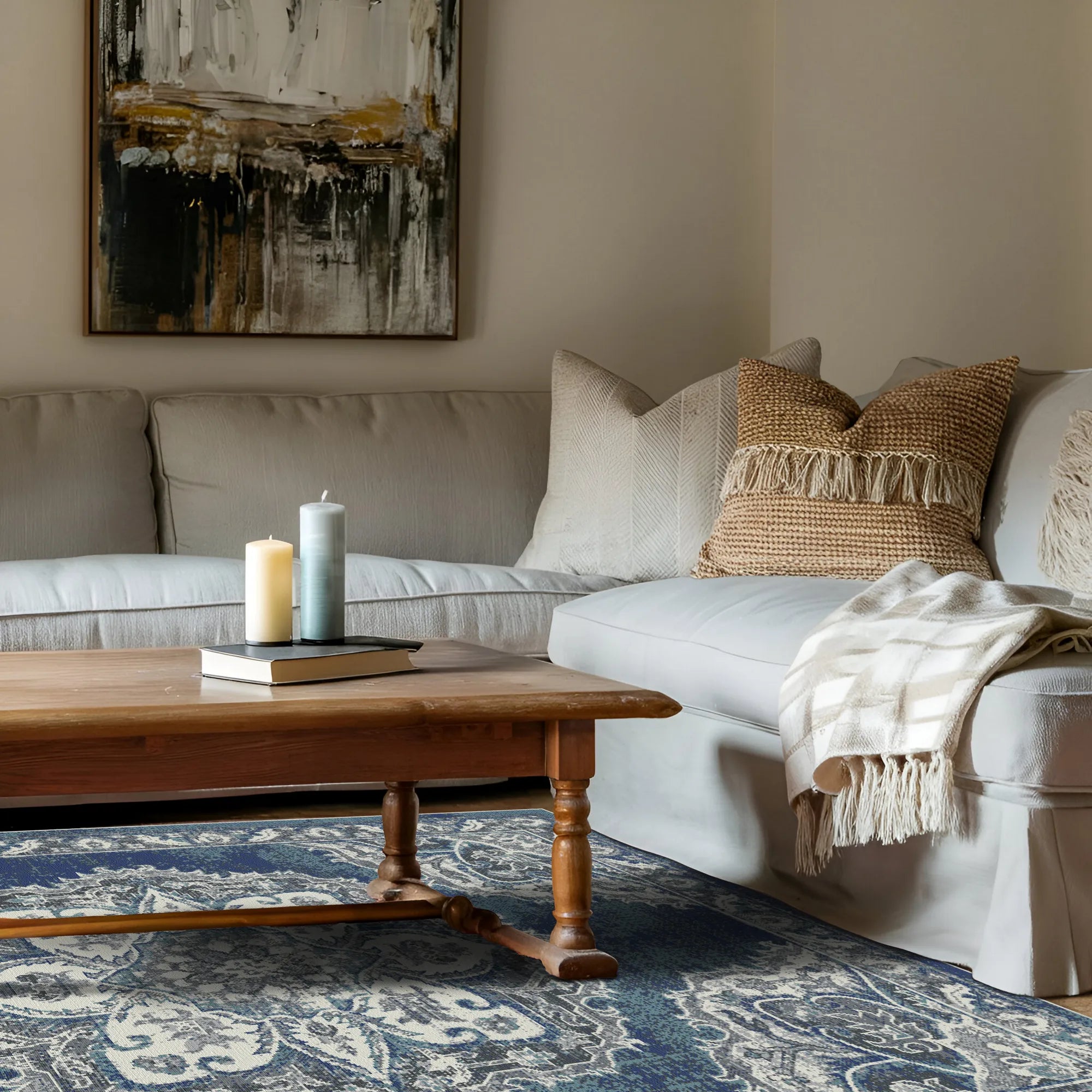 Valencia Blue Heritage Medallion Rug