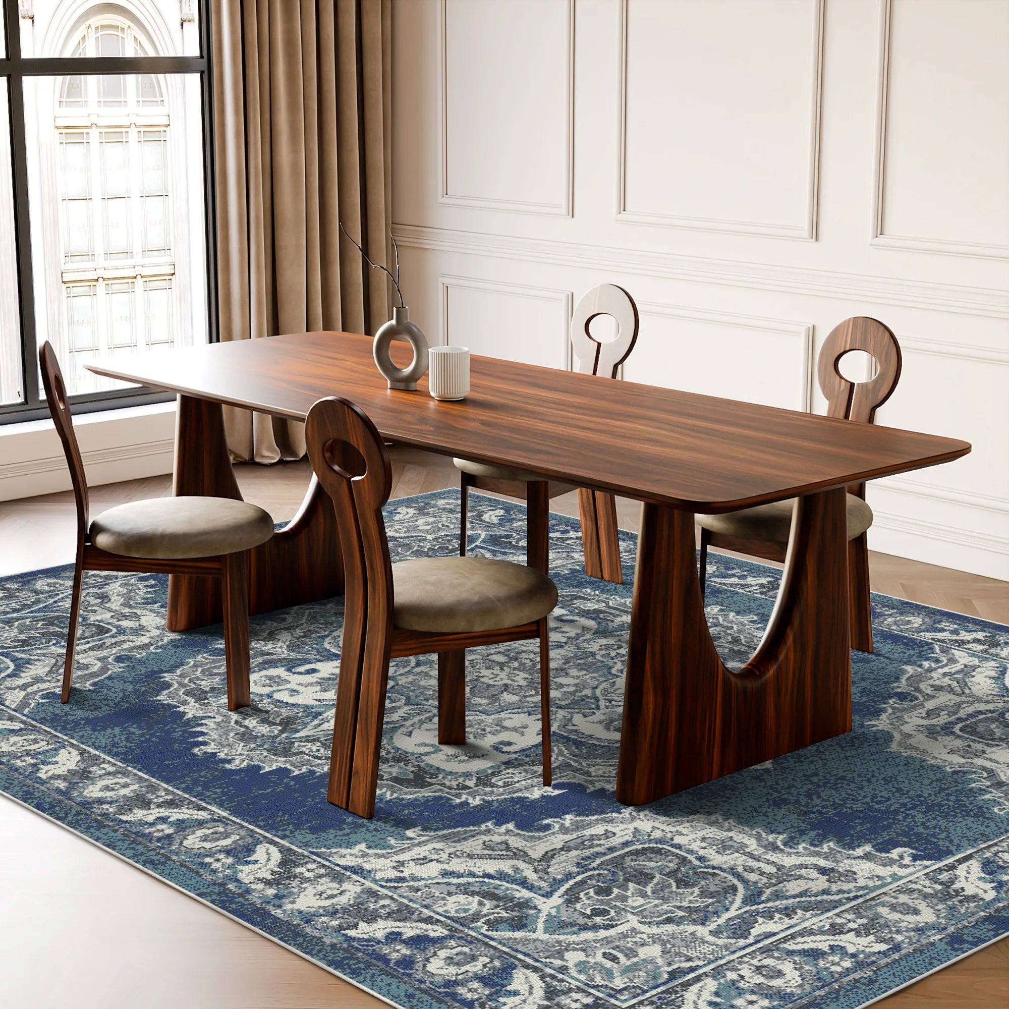 Valencia Blue Heritage Medallion Rug