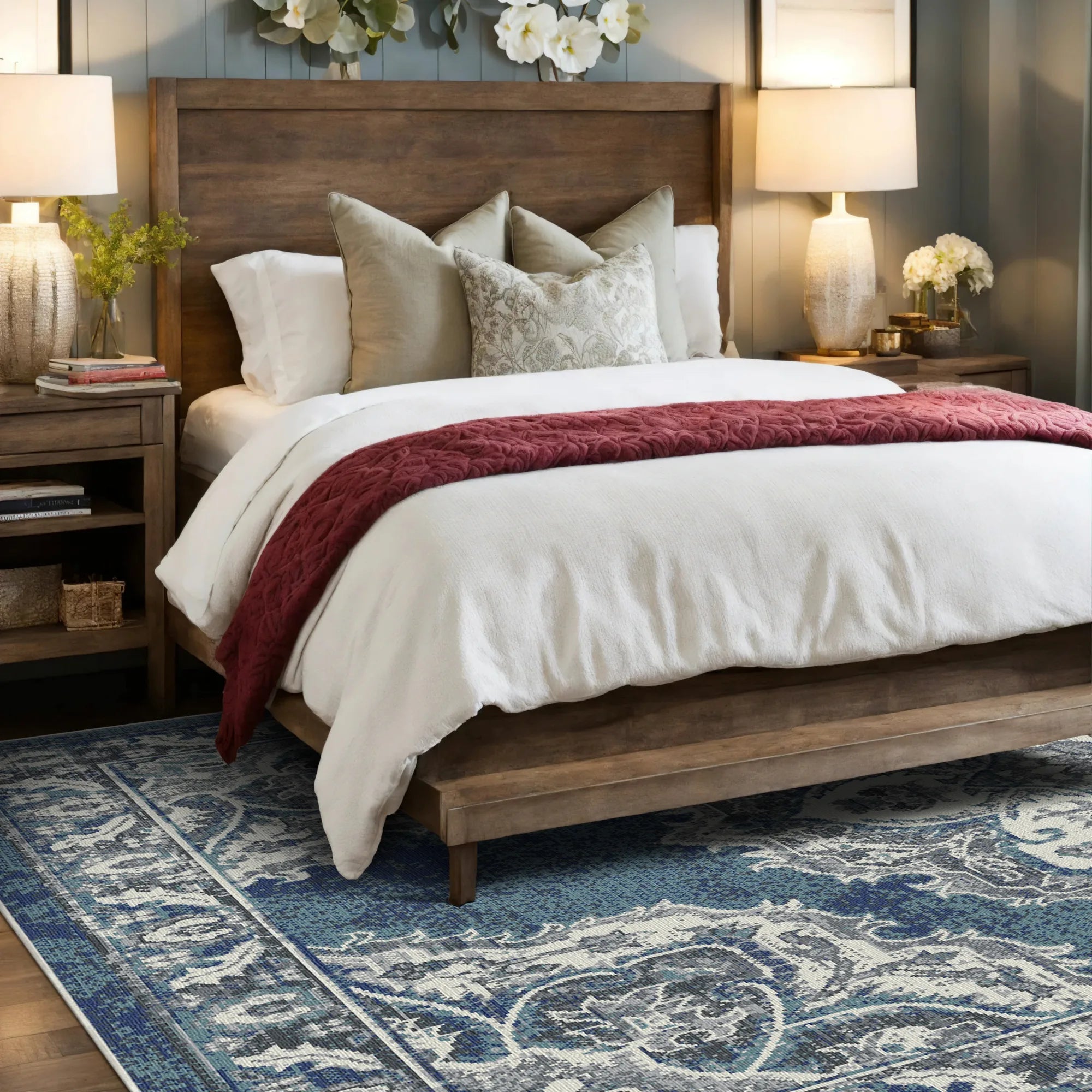 Valencia Blue Heritage Medallion Rug