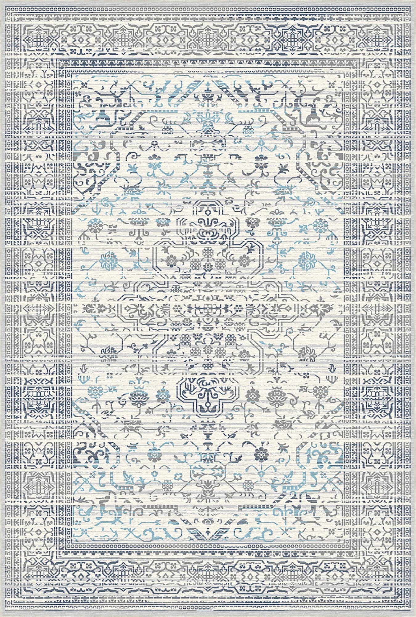 Olympus Sky Floral Washable Rug