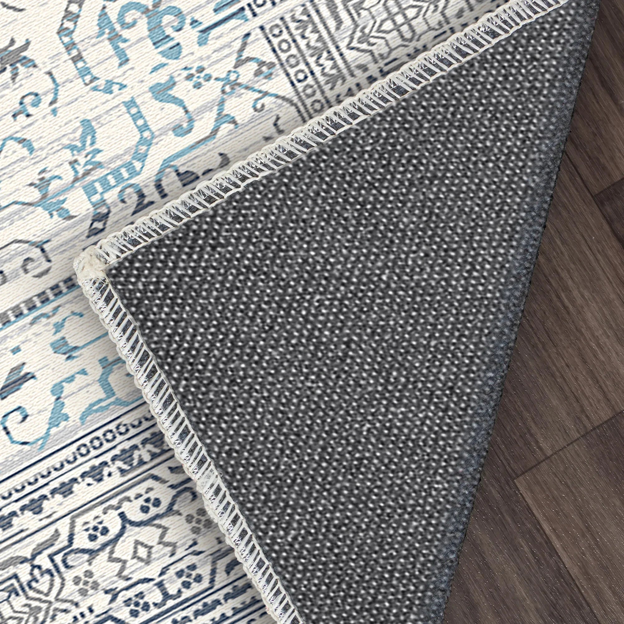 Olympus Sky Floral Washable Rug