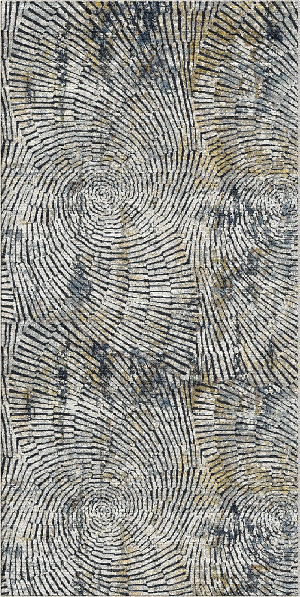 Tappeto Mosaico Radiale Astratto Moderno