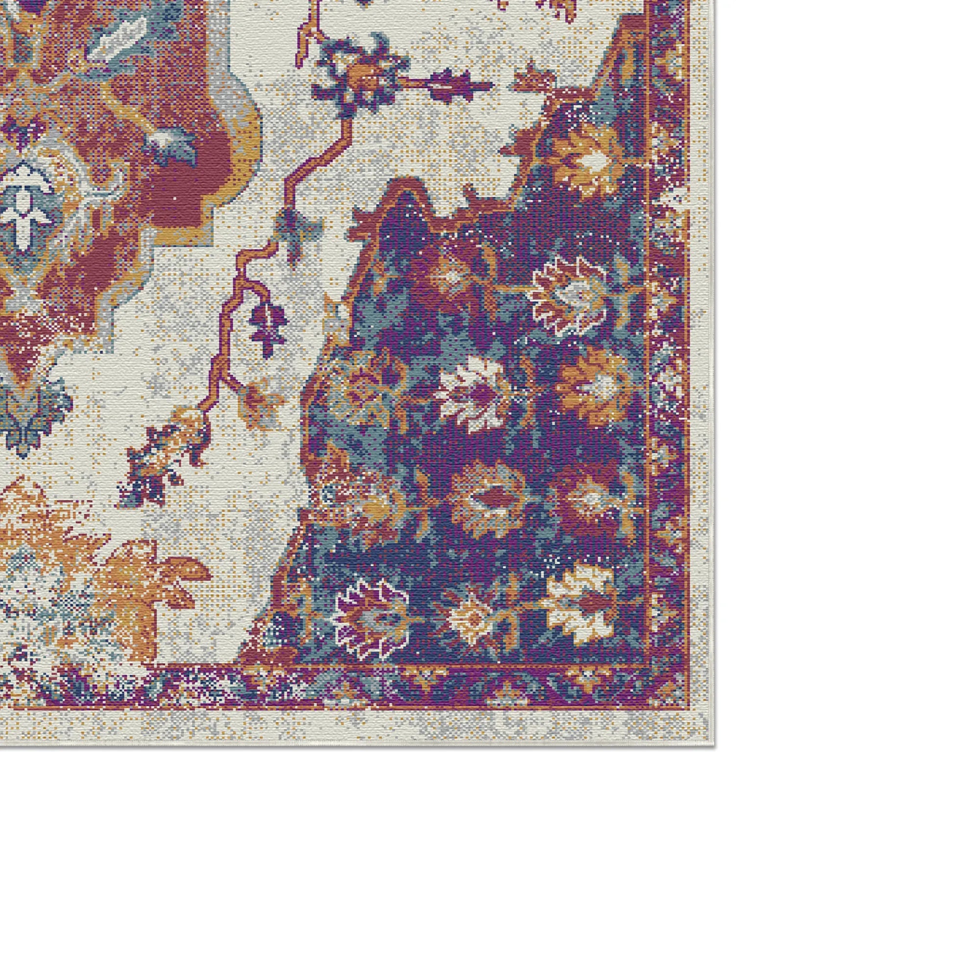 Byzantine Berry Abstract Medallion Rug