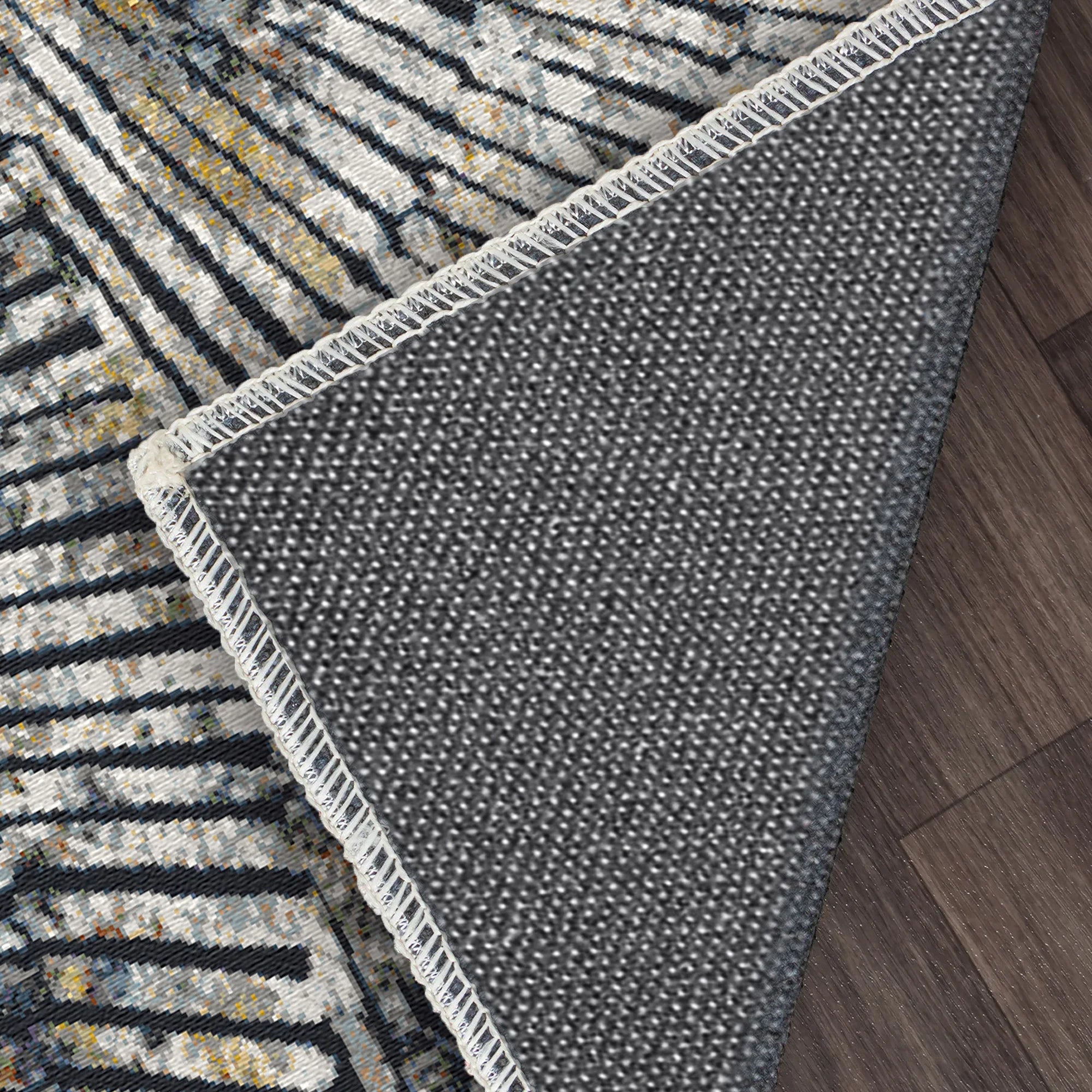 Modern Abstract Radial Mosaic Rug