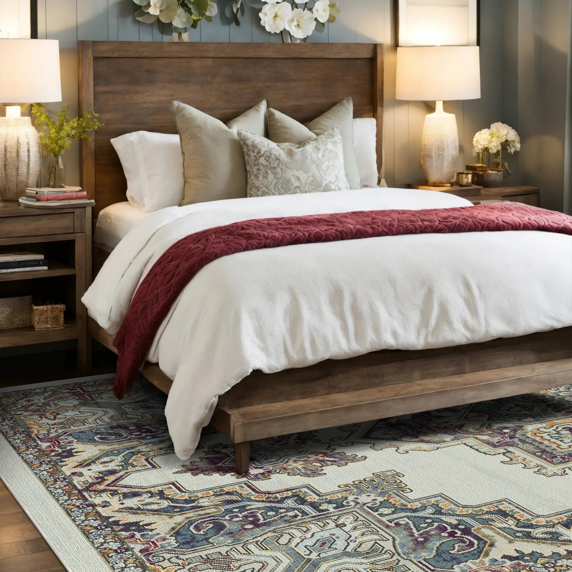 Petra Alabaster Traditional Sunburst Rug