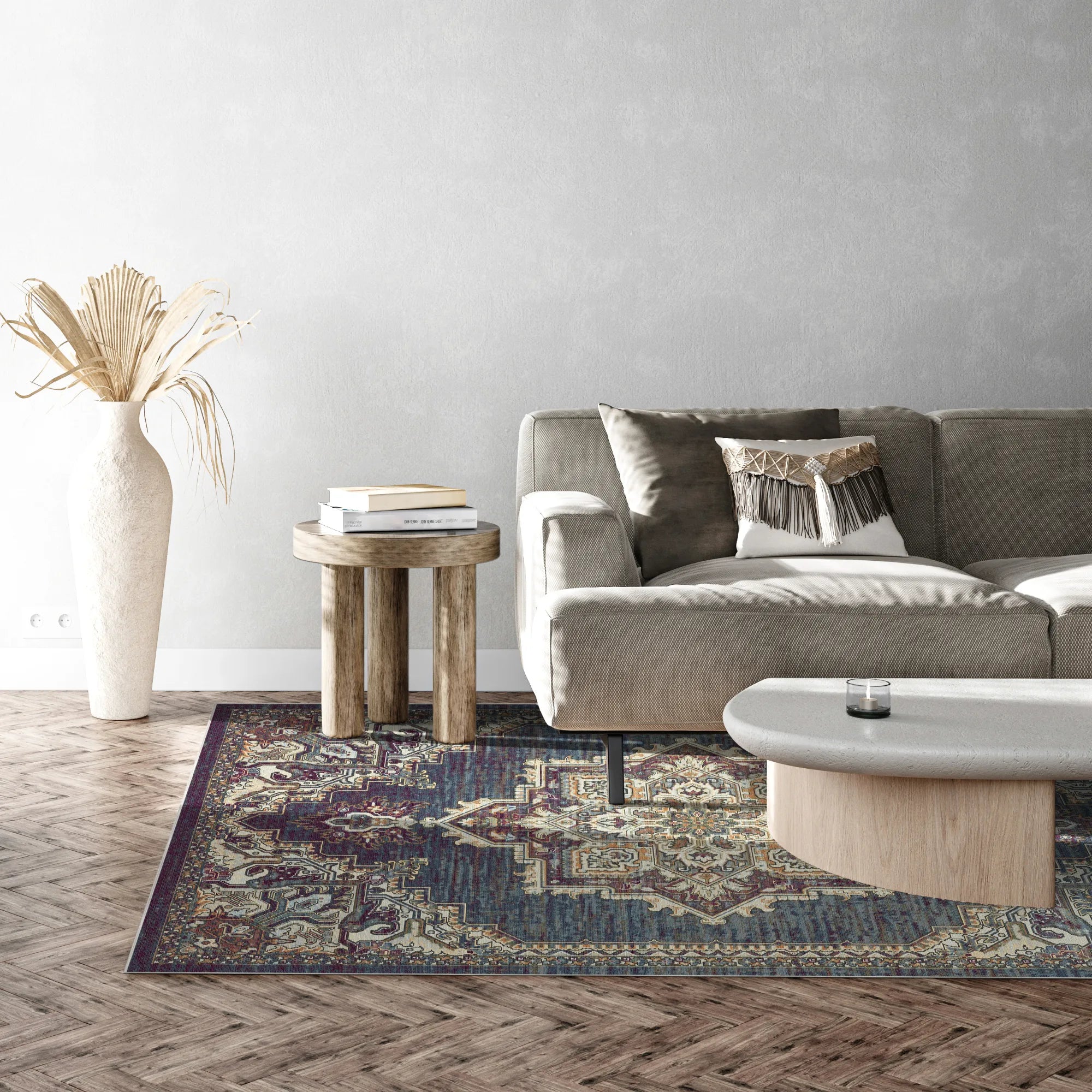 Petra Midnight Traditional Medallion Rug