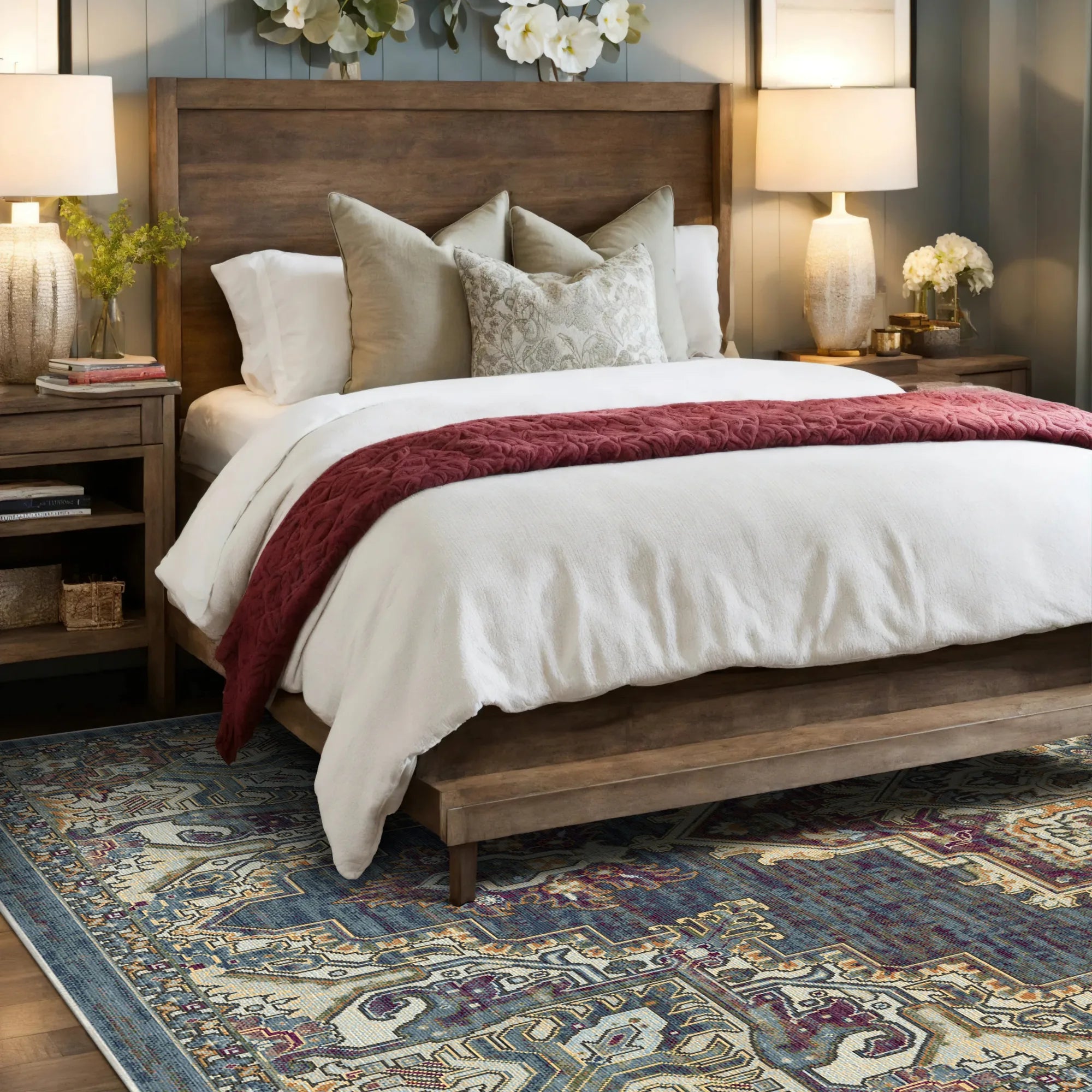 Petra Midnight Traditional Medallion Rug