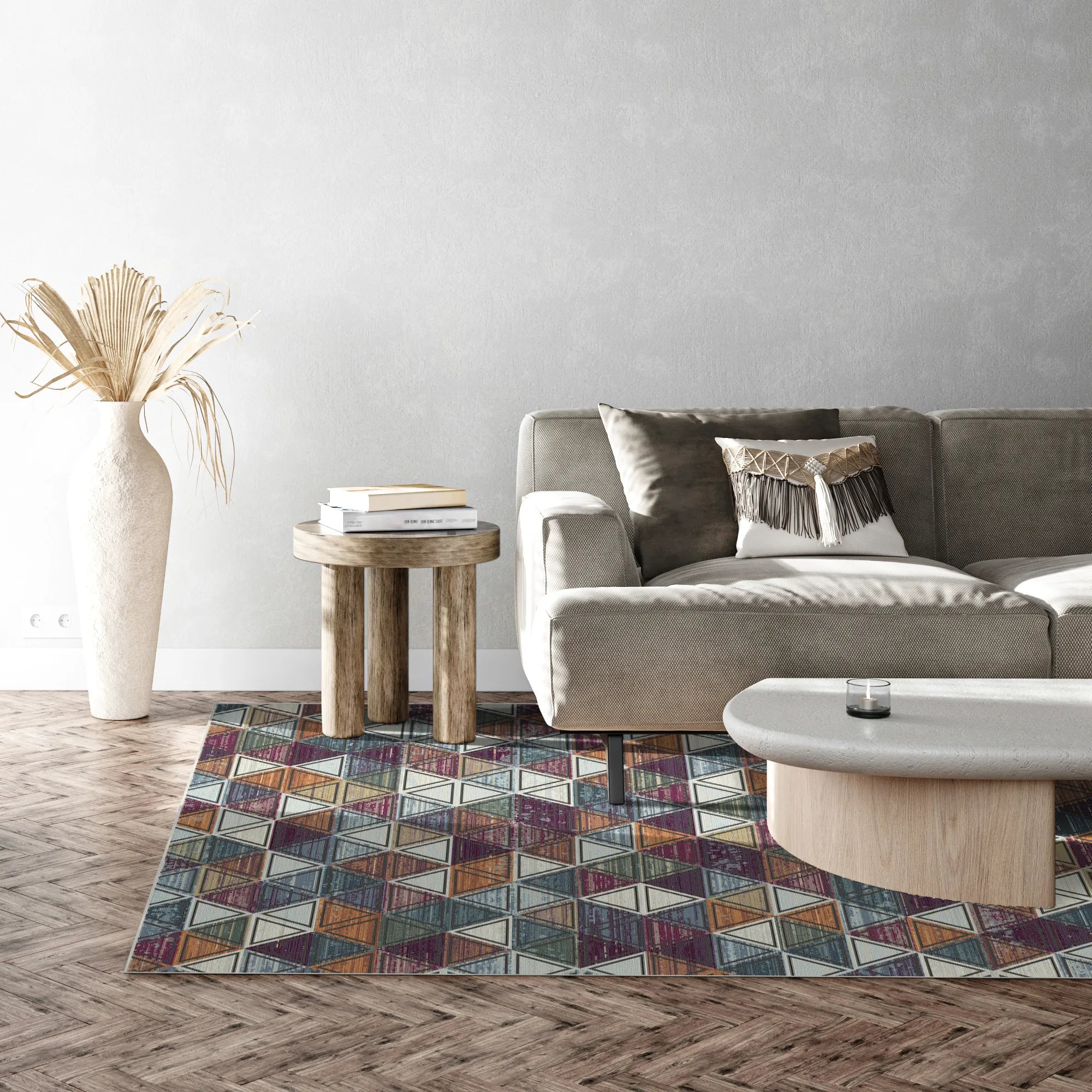 Mosaic Prism Geometric Abstract Rug
