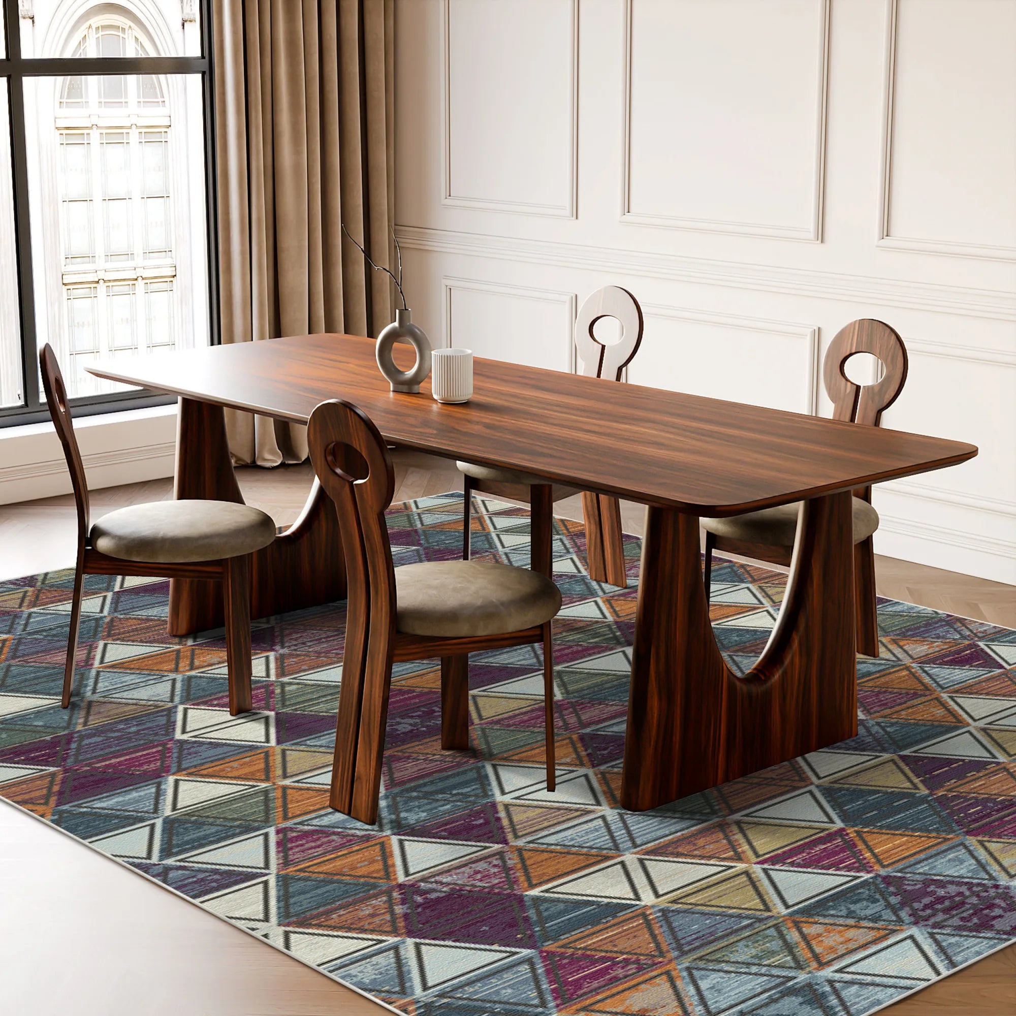 Mosaic Prism Geometric Abstract Rug