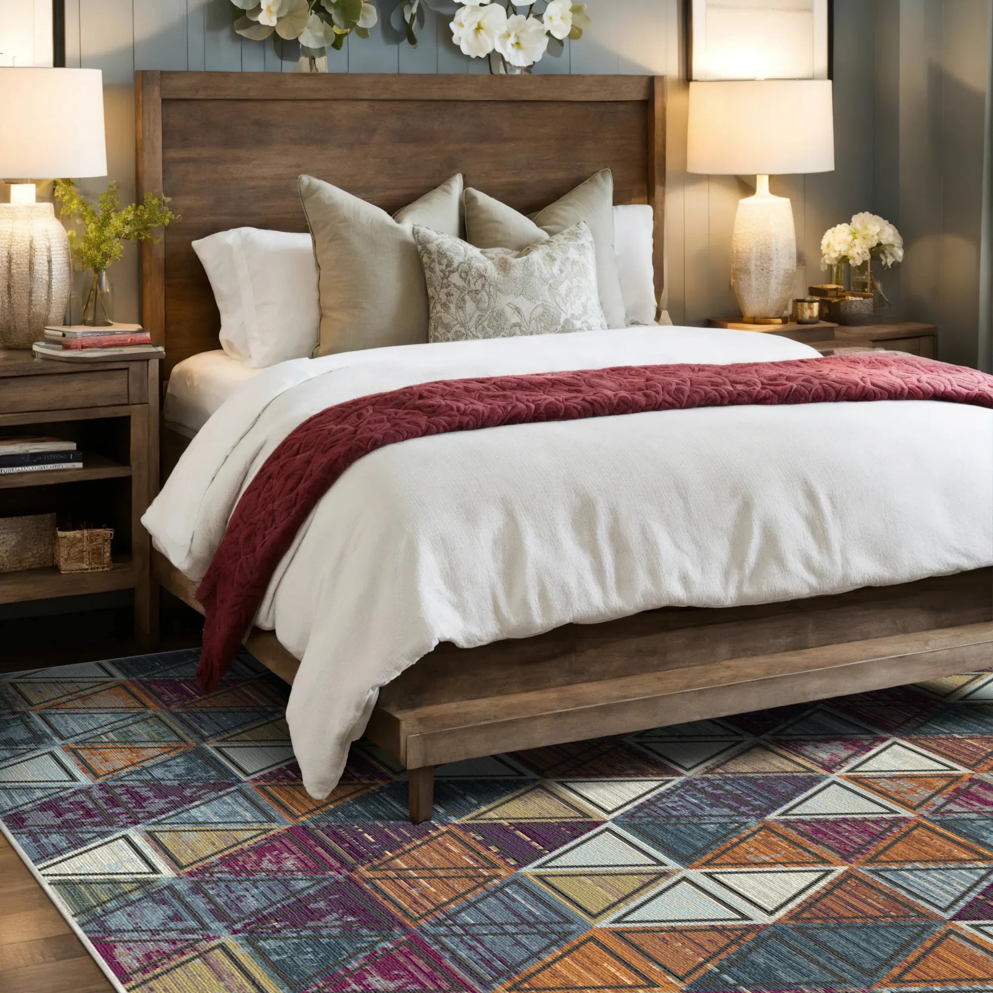 Mosaic Prism Geometric Abstract Rug