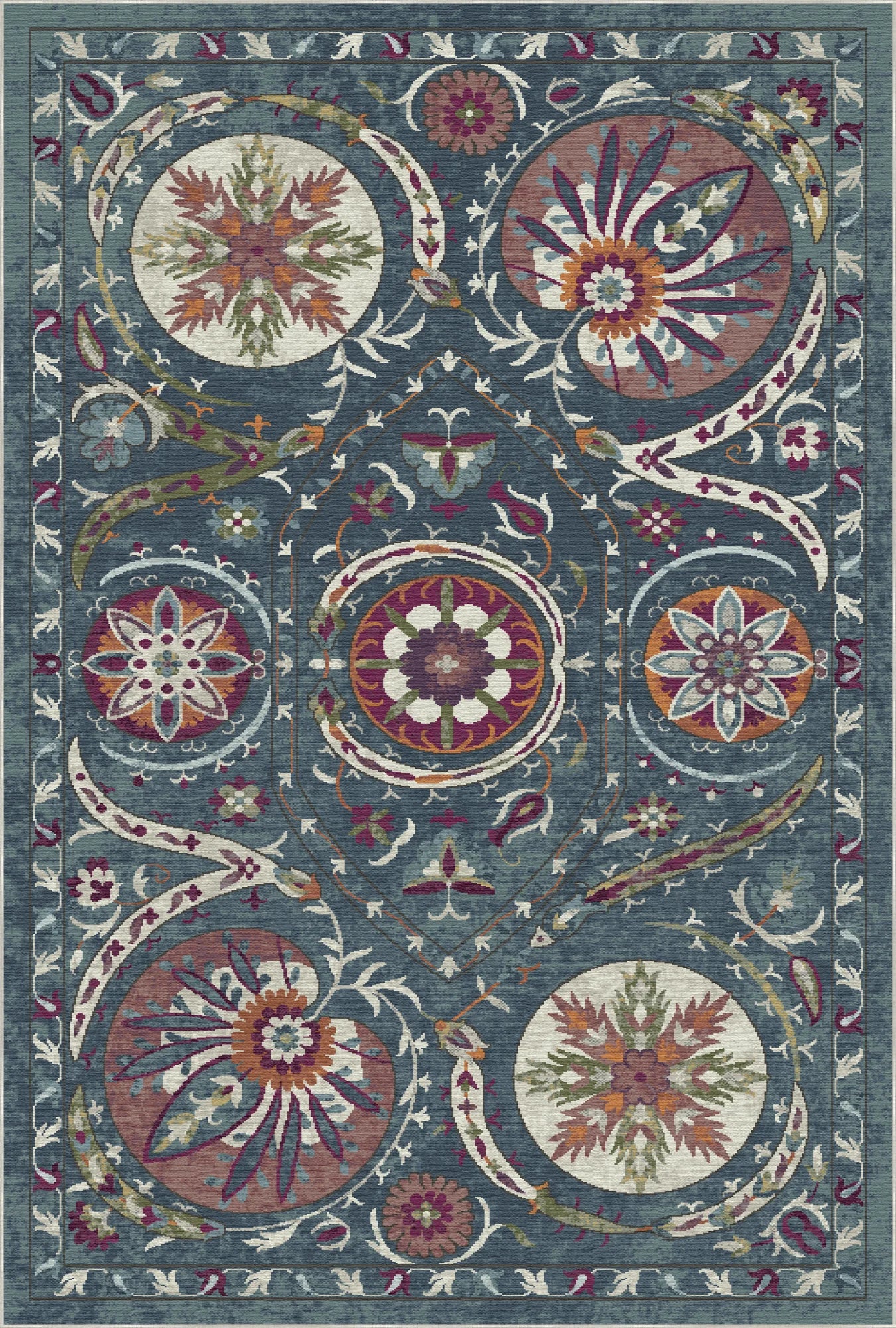 Bukhara Sky Exotic Medallion Rug