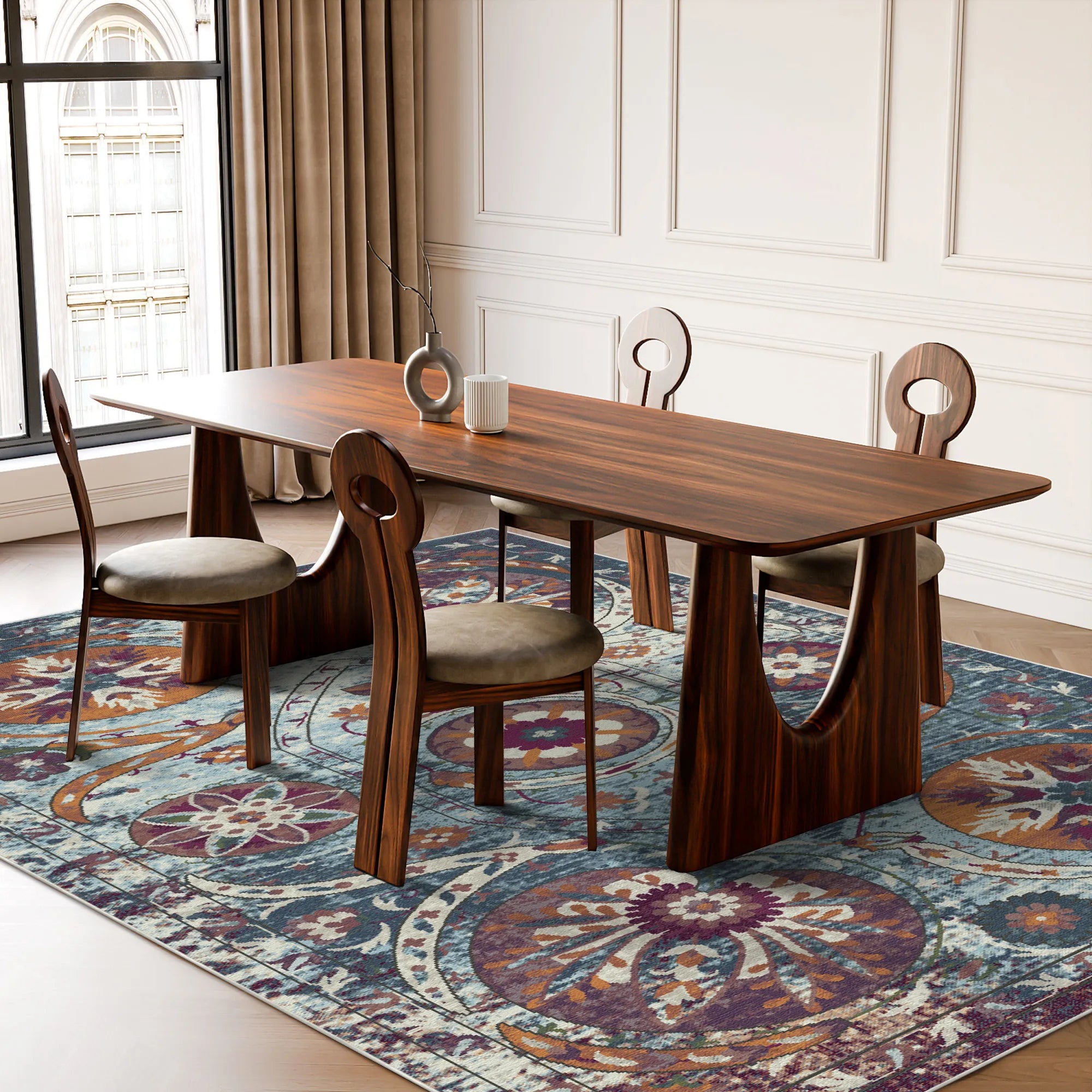 Bukhara Azure Exotic Medallion Rug