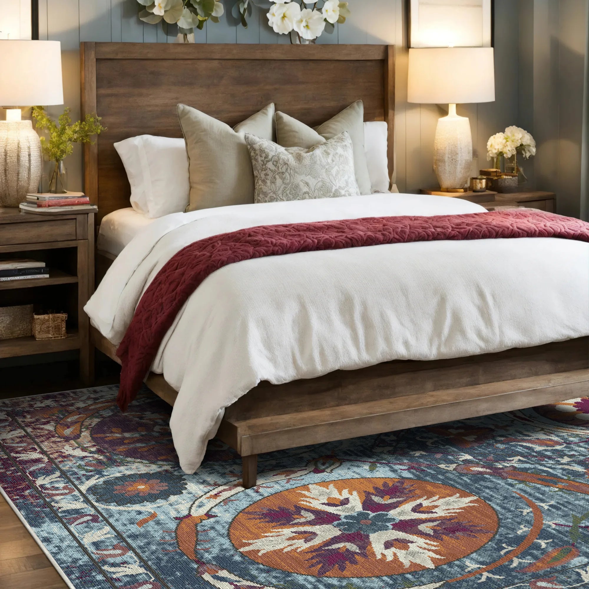 Bukhara Azure Exotic Medallion Rug