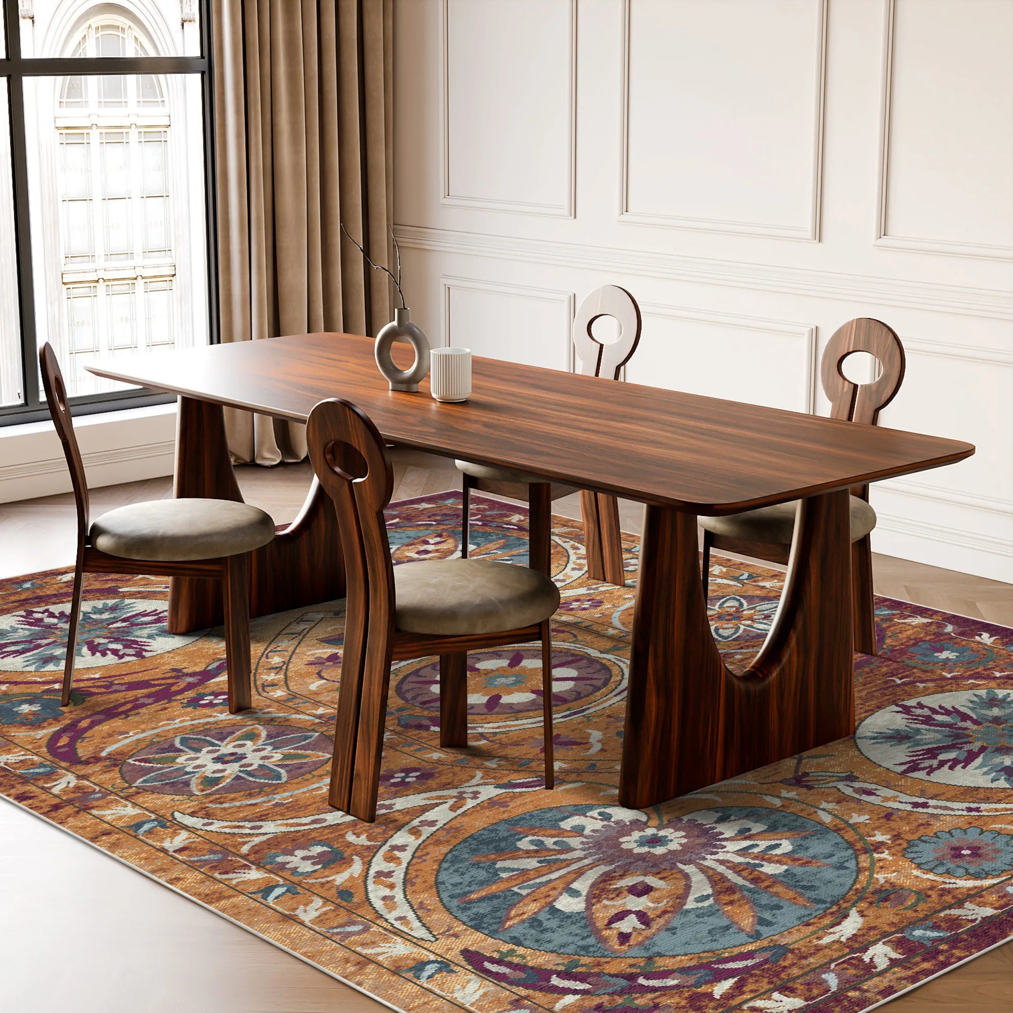 Bukhara Saffron Exotic Medallion Rug