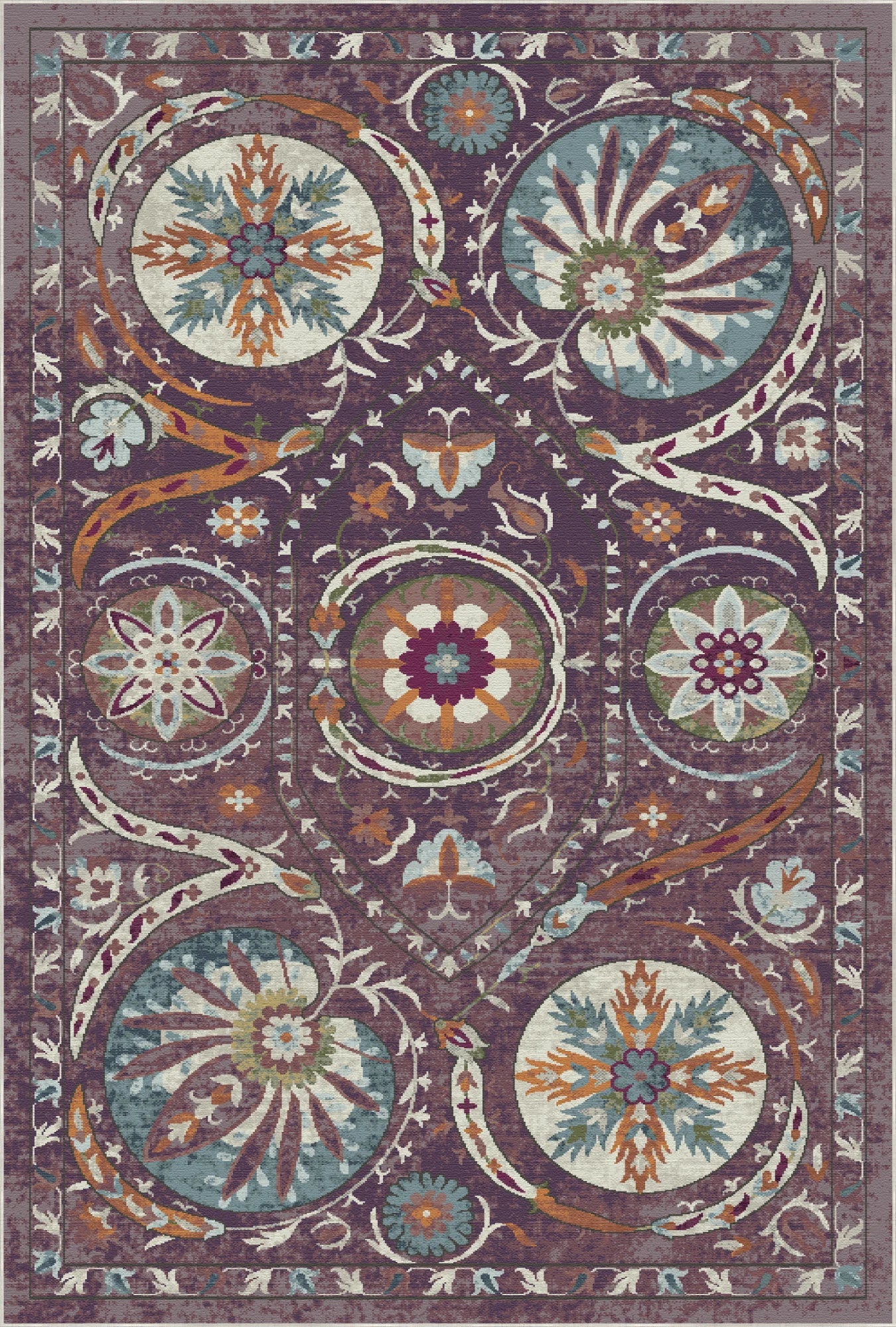 Bukhara Mulberry Exotic Medallion Rug