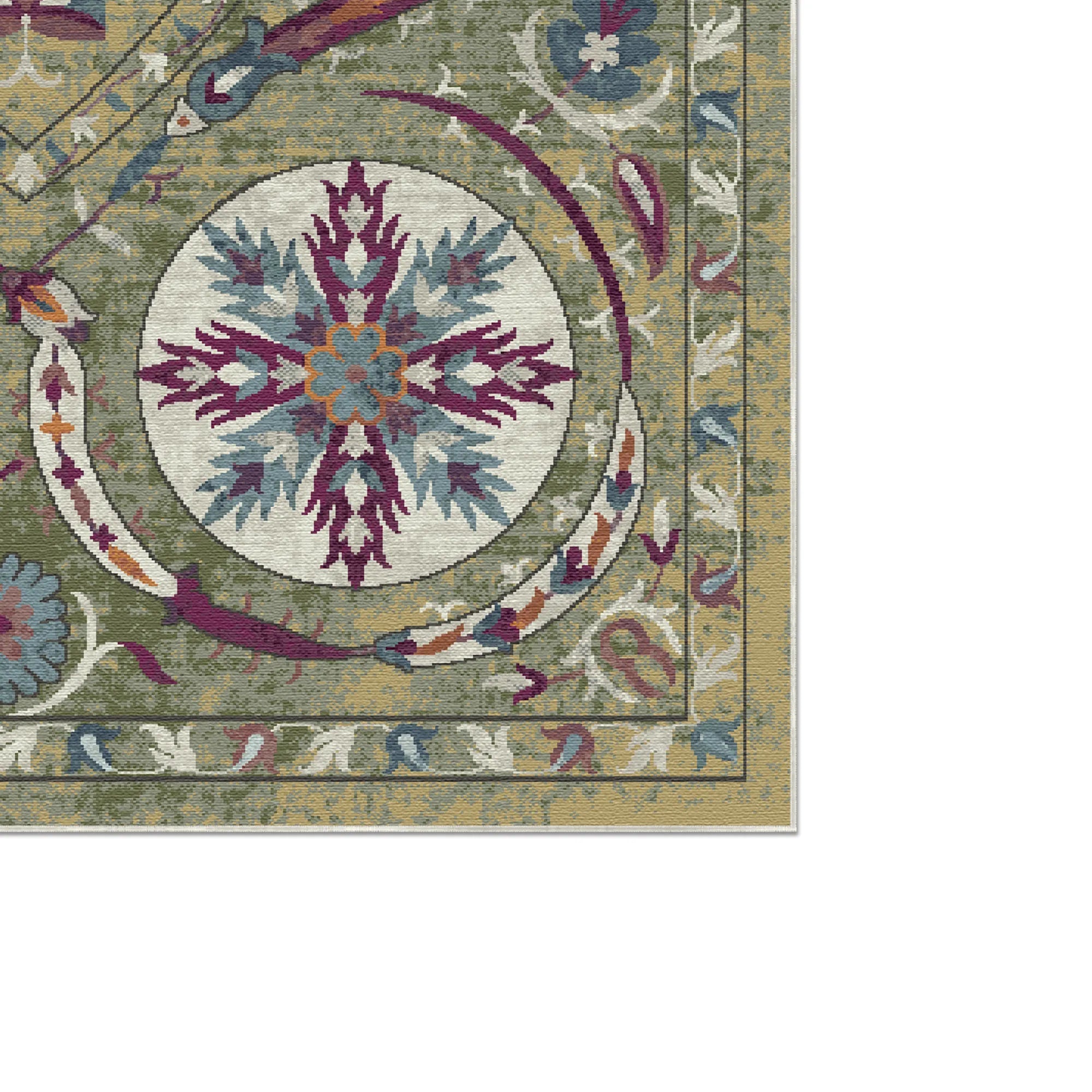 Bukhara Olive Exotic Medallion Rug