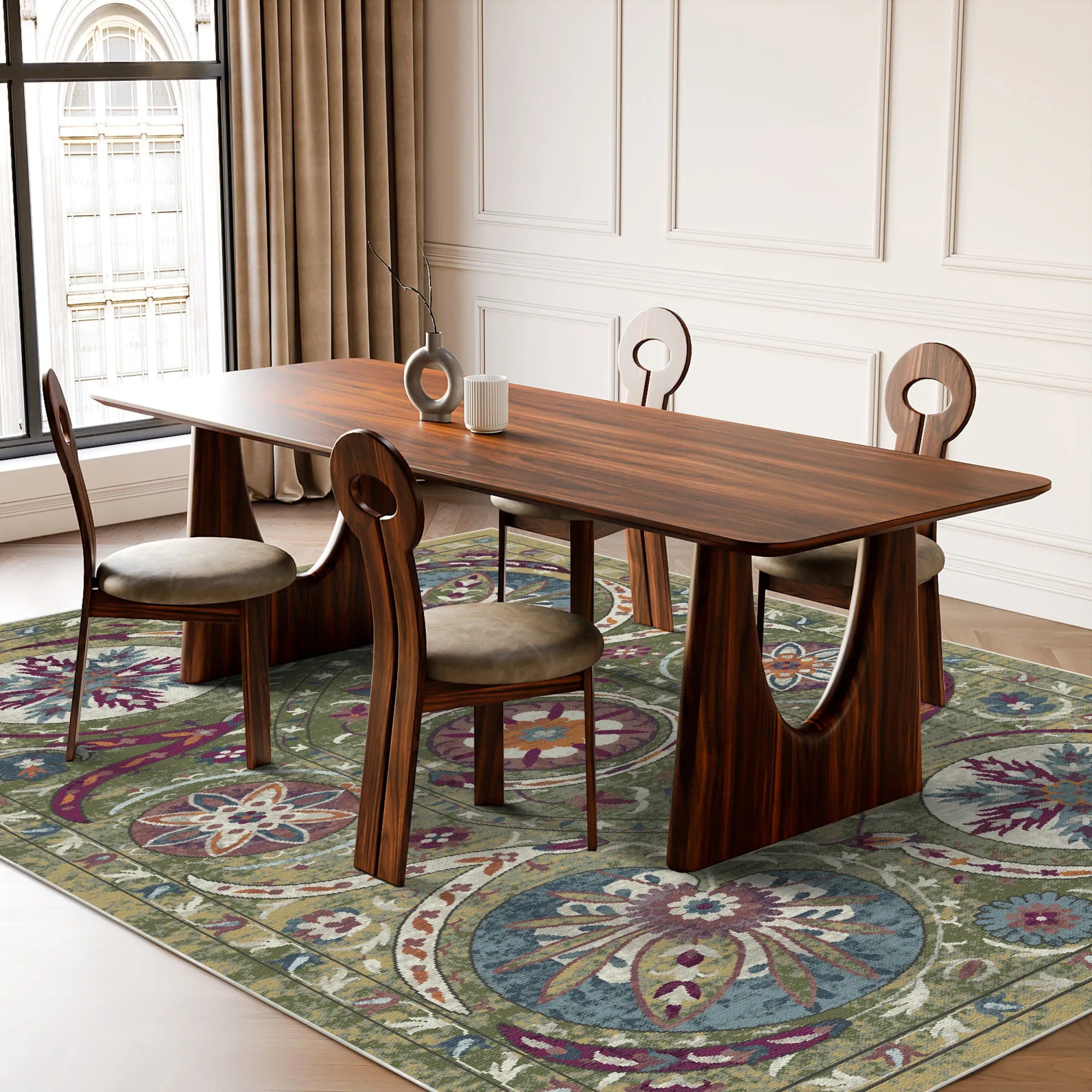 Bukhara Olive Exotic Medallion Rug