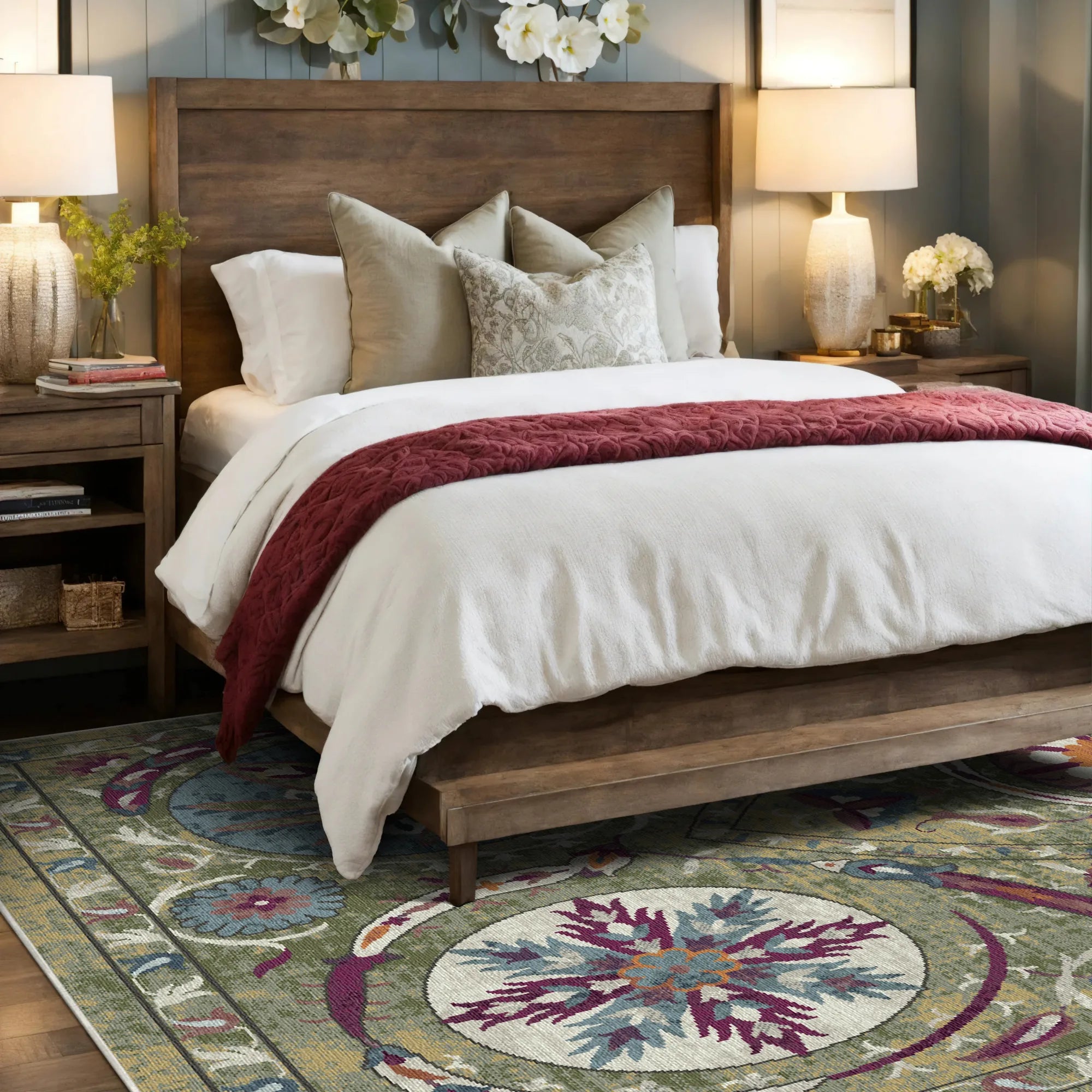 Bukhara Olive Exotic Medallion Rug