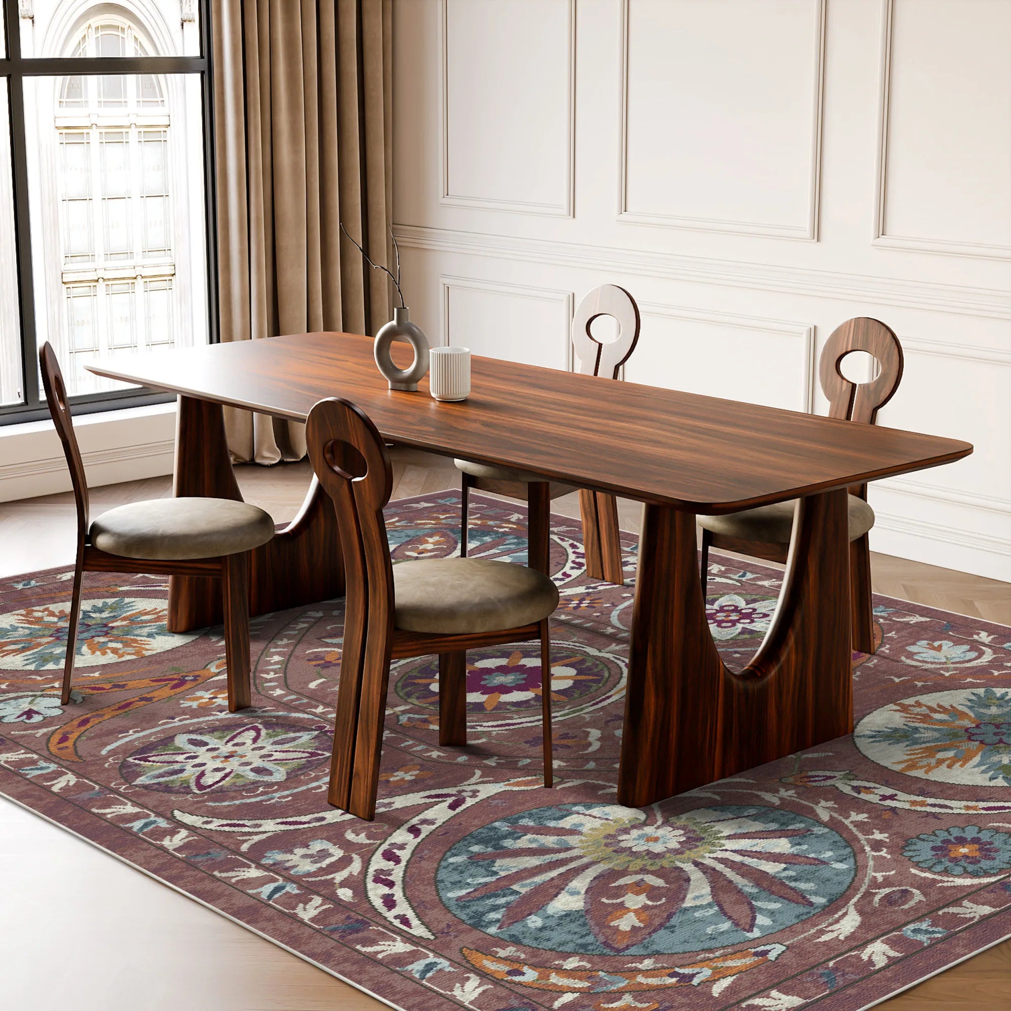 Bukhara Rose Exotic Medallion Rug