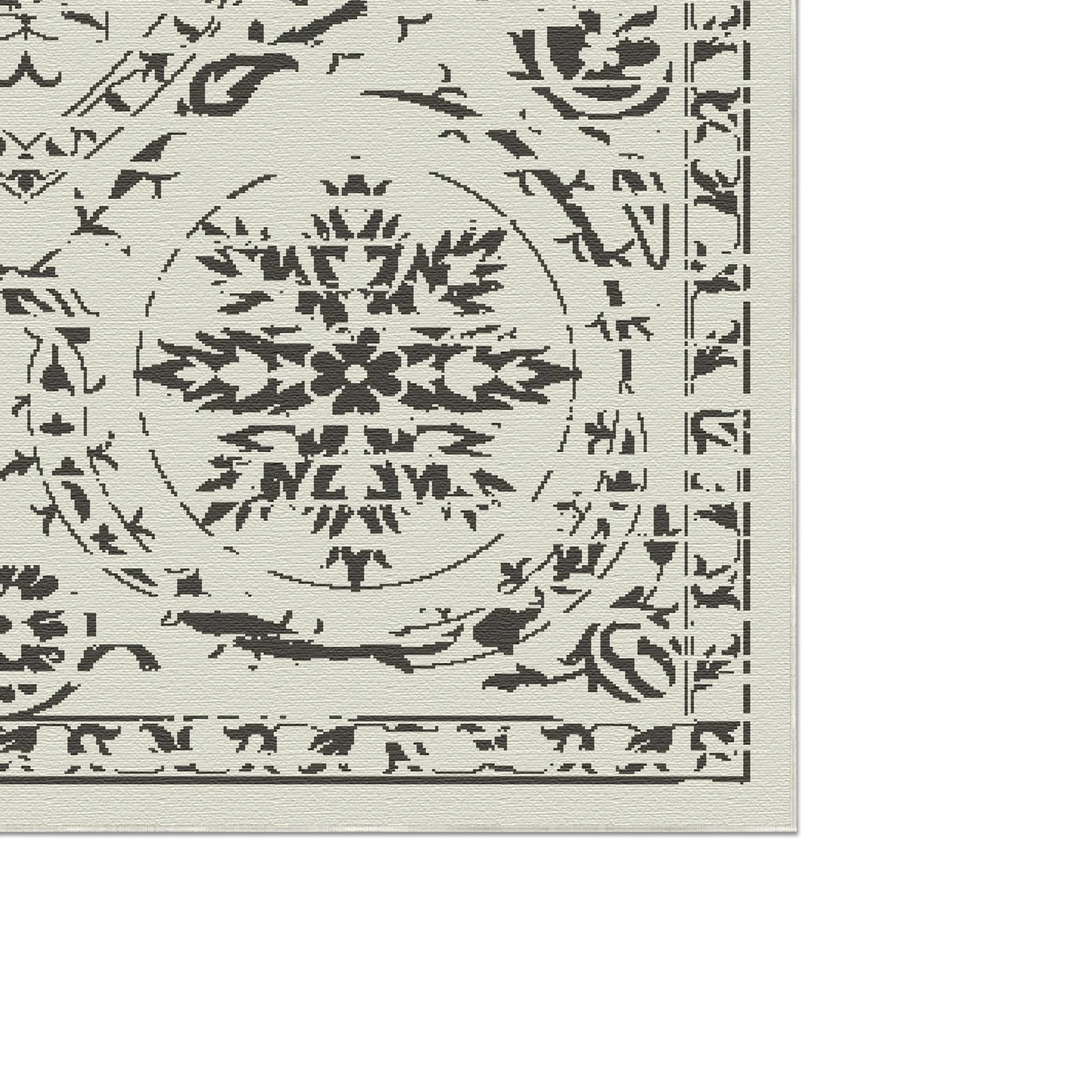 Bukhara Sketch Monochrome Exotic Rug