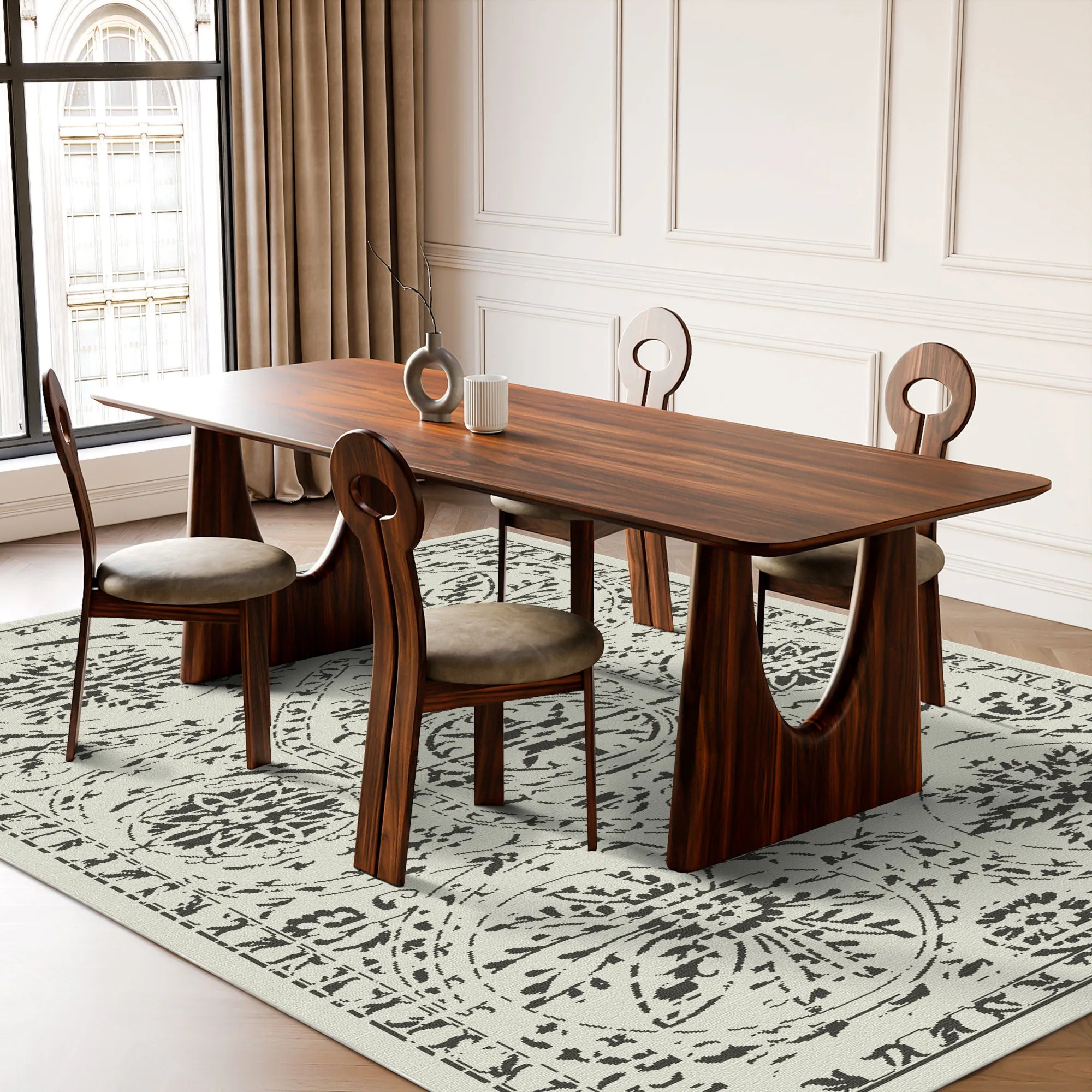 Bukhara Sketch Monochrome Exotic Rug