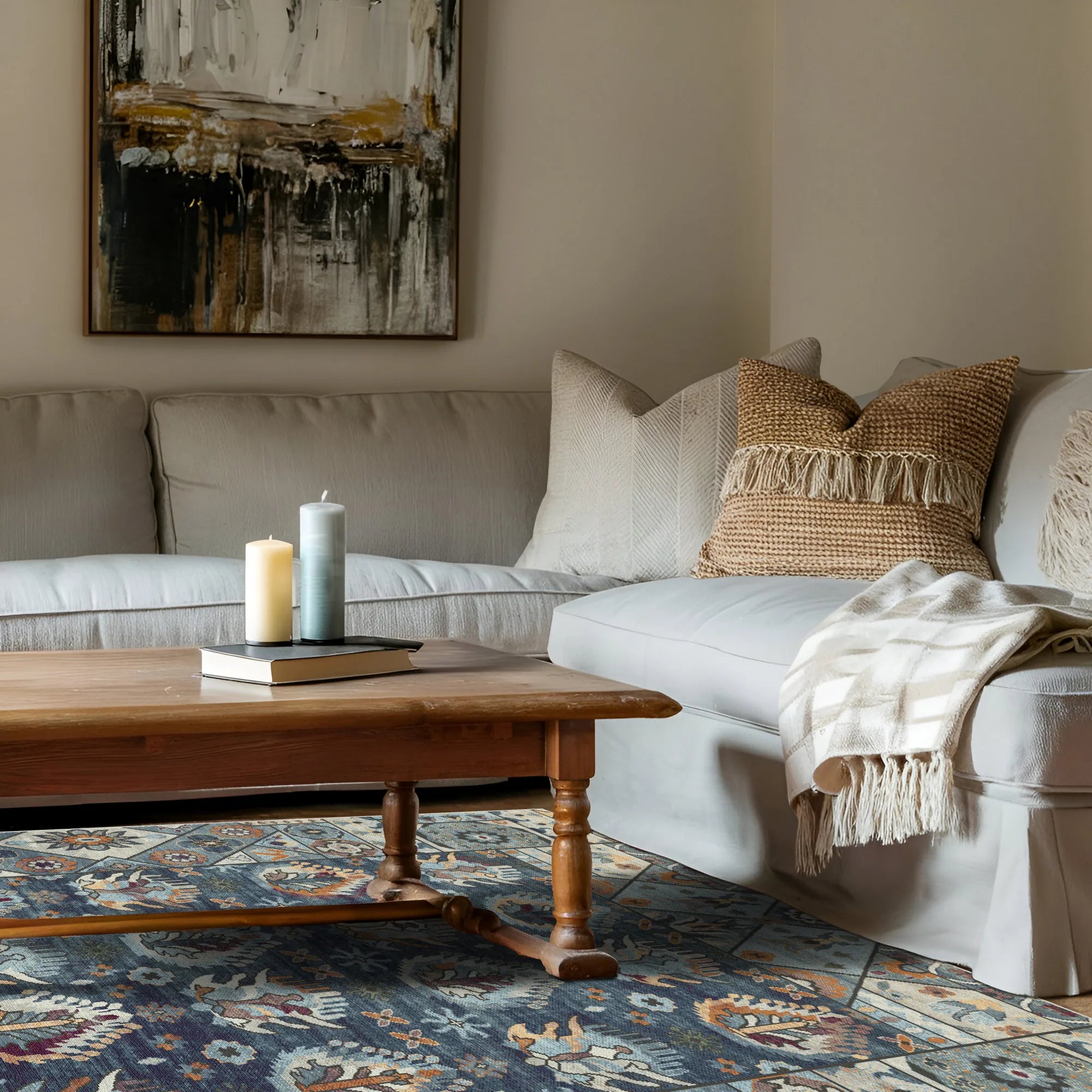 Shirvan Indigo Traditional Geometric Rug